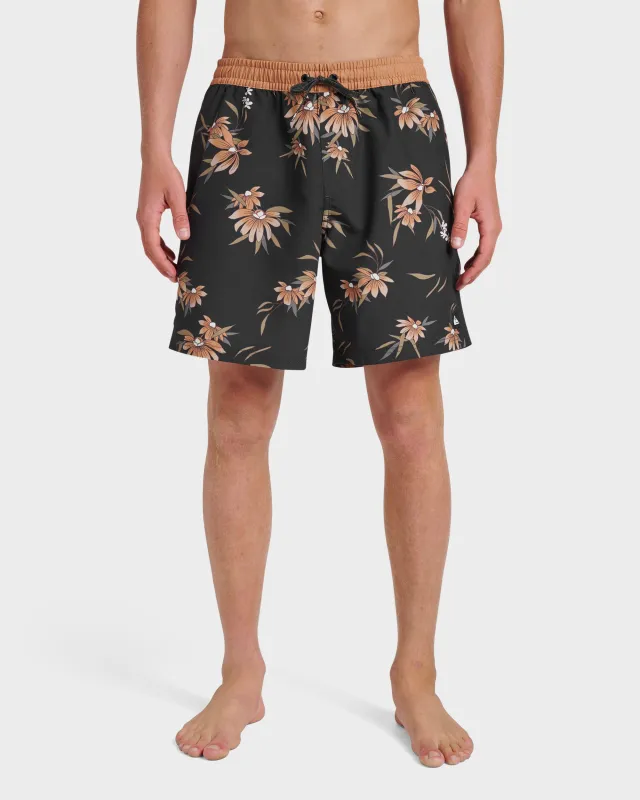 Everyday Coastal Flora 17" Swim Trunks - Black sold by Quiksilver