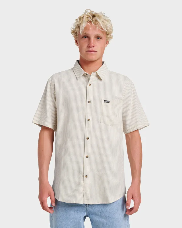 Oxford Stripe Classic Short Sleeve Shirt - Moonstruck sold by Quiksilver