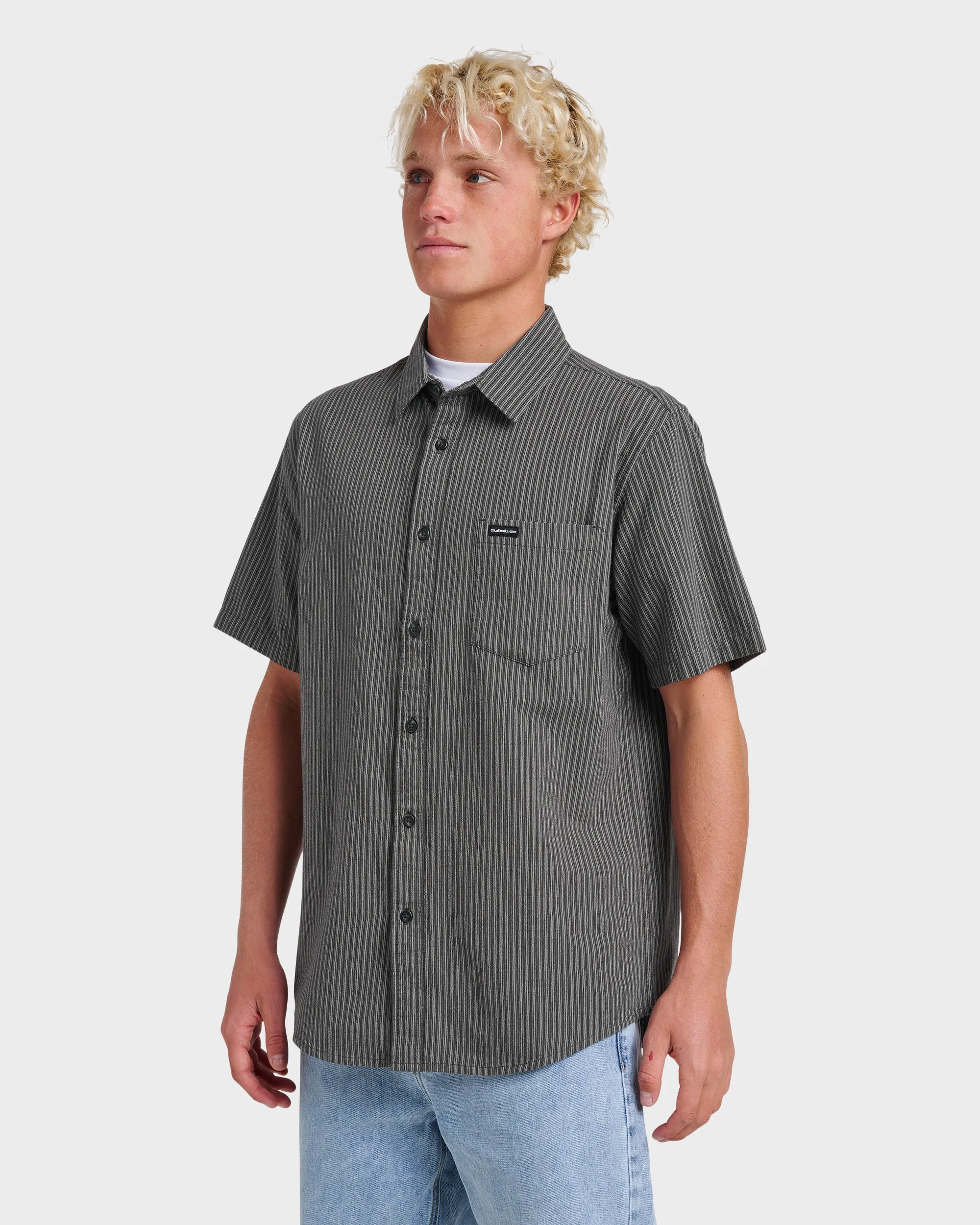 Oxford Stripe Classic Short Sleeve Shirt - Phantom sold by Quiksilver product image thumbnail 3