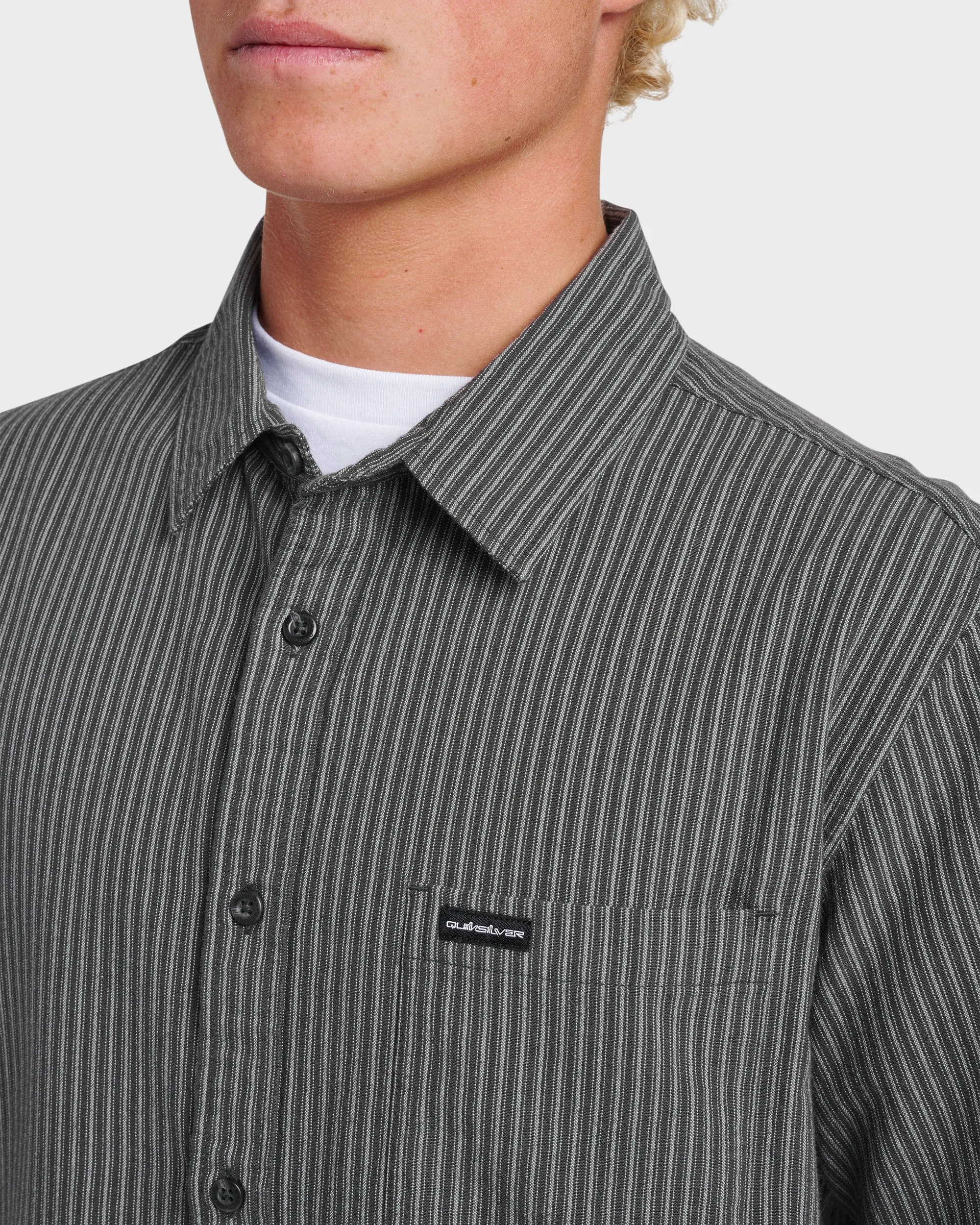 Oxford Stripe Classic Short Sleeve Shirt - Phantom sold by Quiksilver product image thumbnail 4