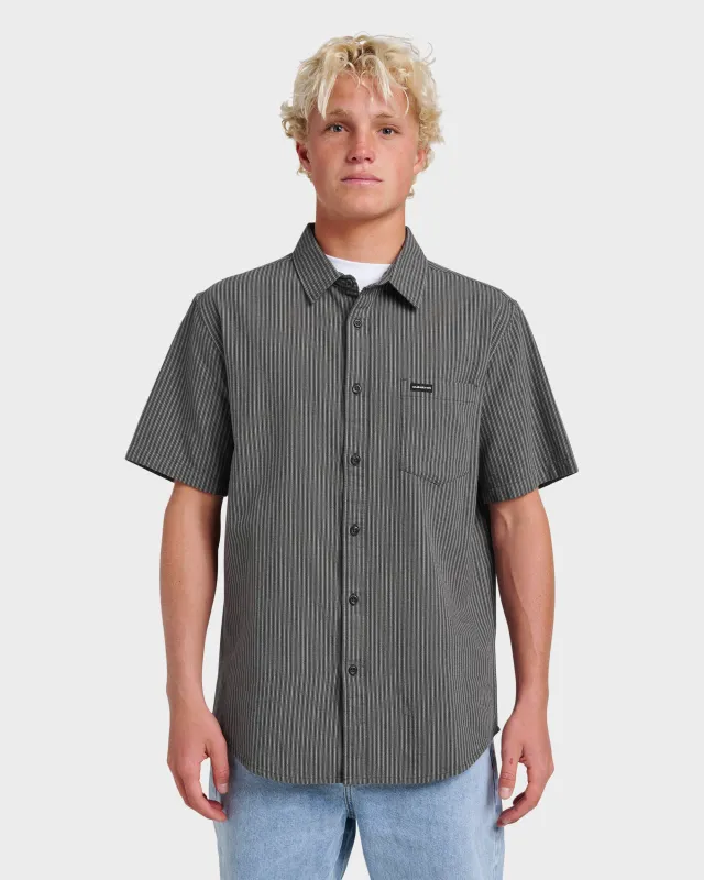 Oxford Stripe Classic Short Sleeve Shirt - Phantom sold by Quiksilver