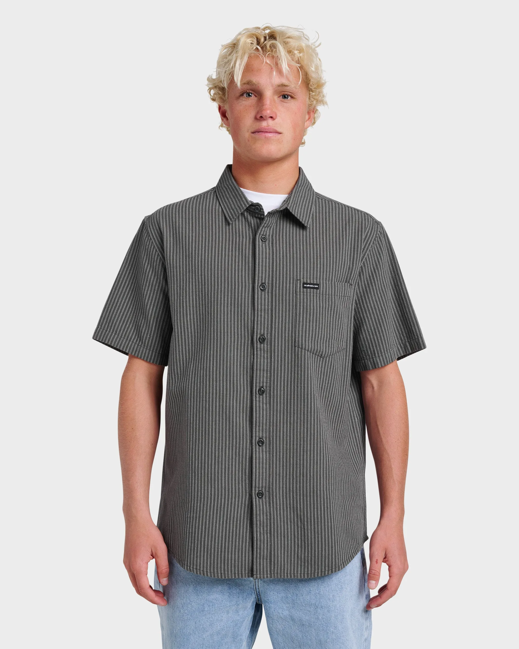 Oxford Stripe Classic Short Sleeve Shirt - Phantom sold by Quiksilver