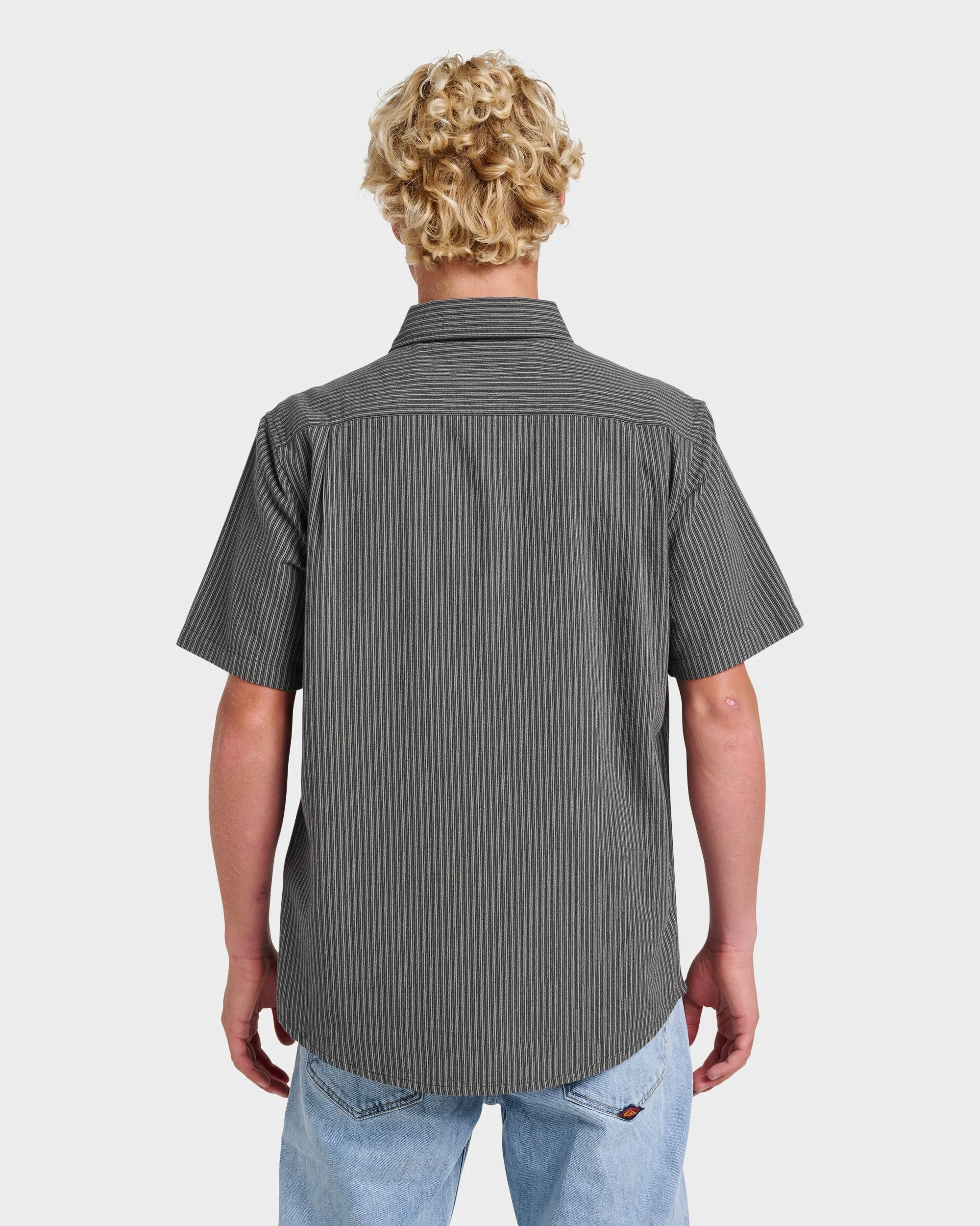 Oxford Stripe Classic Short Sleeve Shirt - Phantom sold by Quiksilver product image thumbnail 2