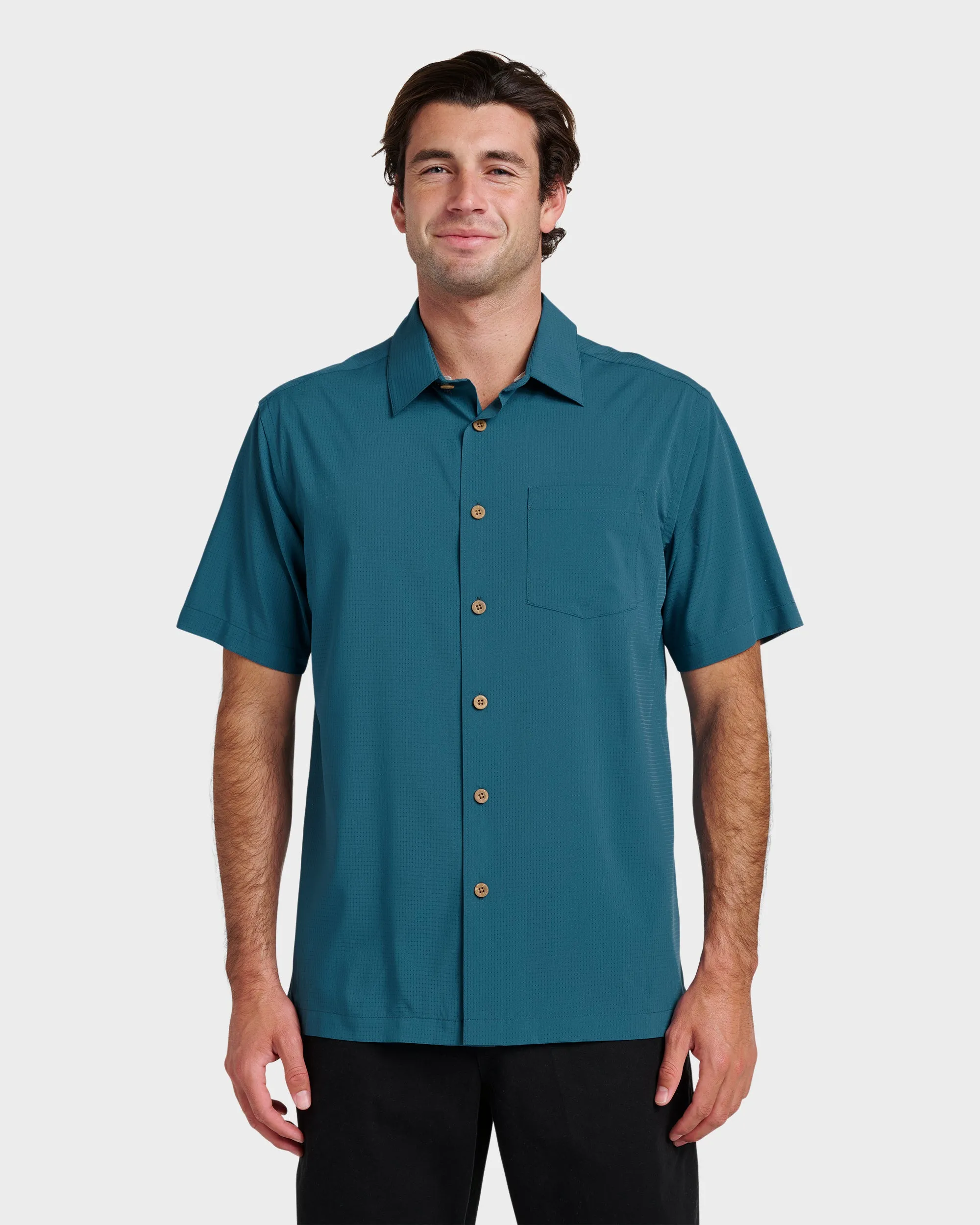 Waterman Chaser Shirt - Real Teal sold by Quiksilver