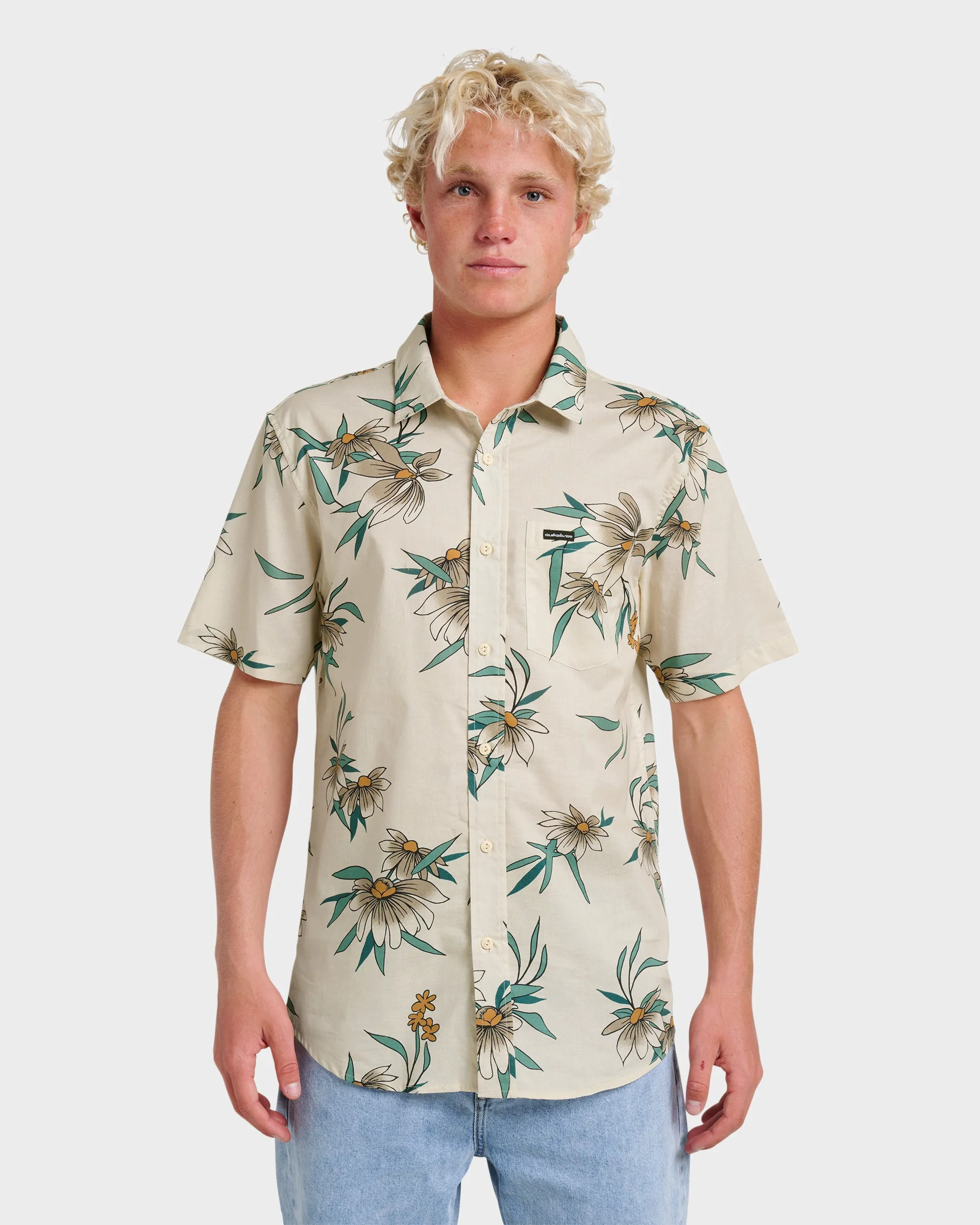 Costal Flora Classic Short Sleeve Shirt - Moonstruck sold by Quiksilver