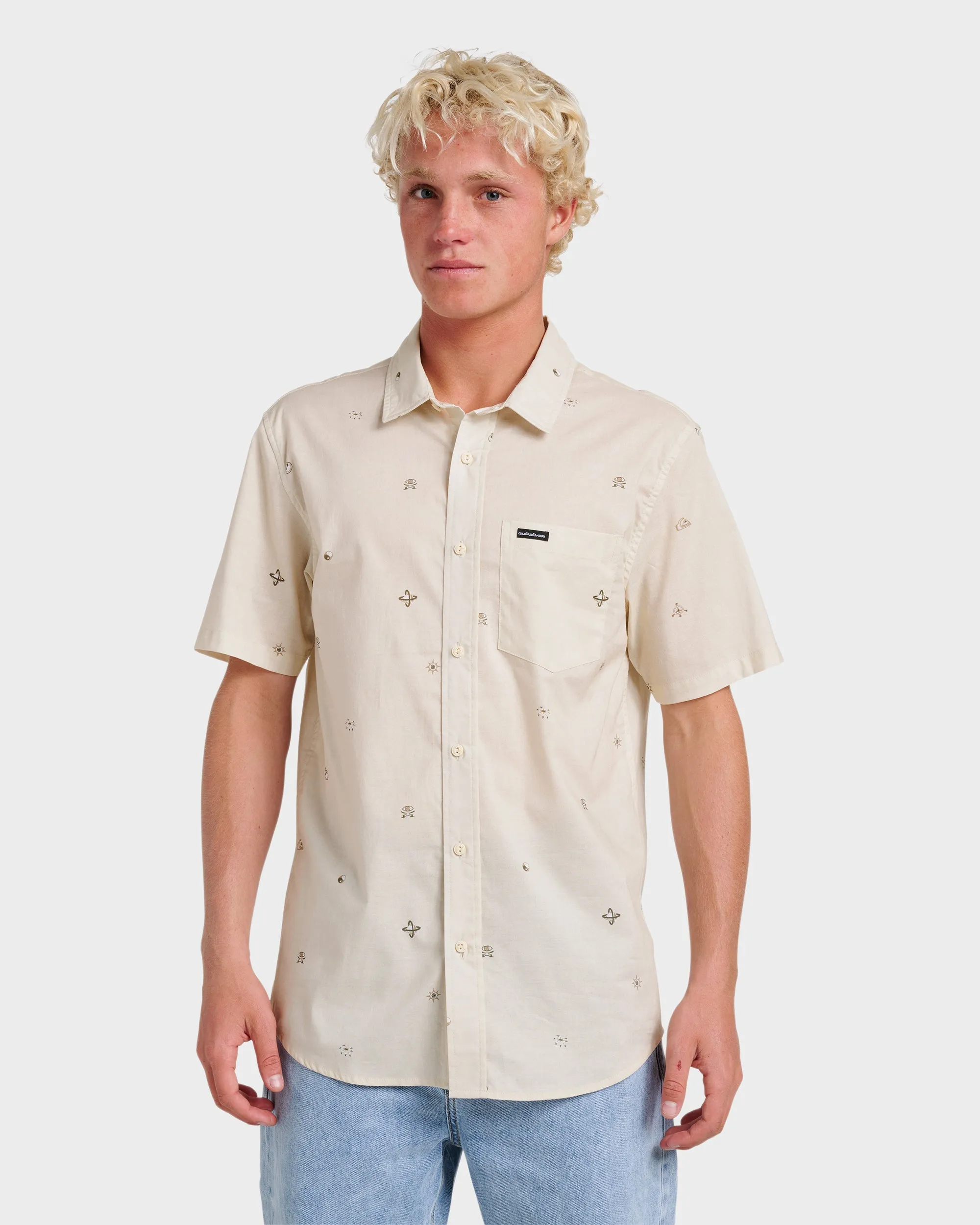 Mini Dimensions Classic Short Sleeve Shirt - Silver Birch sold by Quiksilver