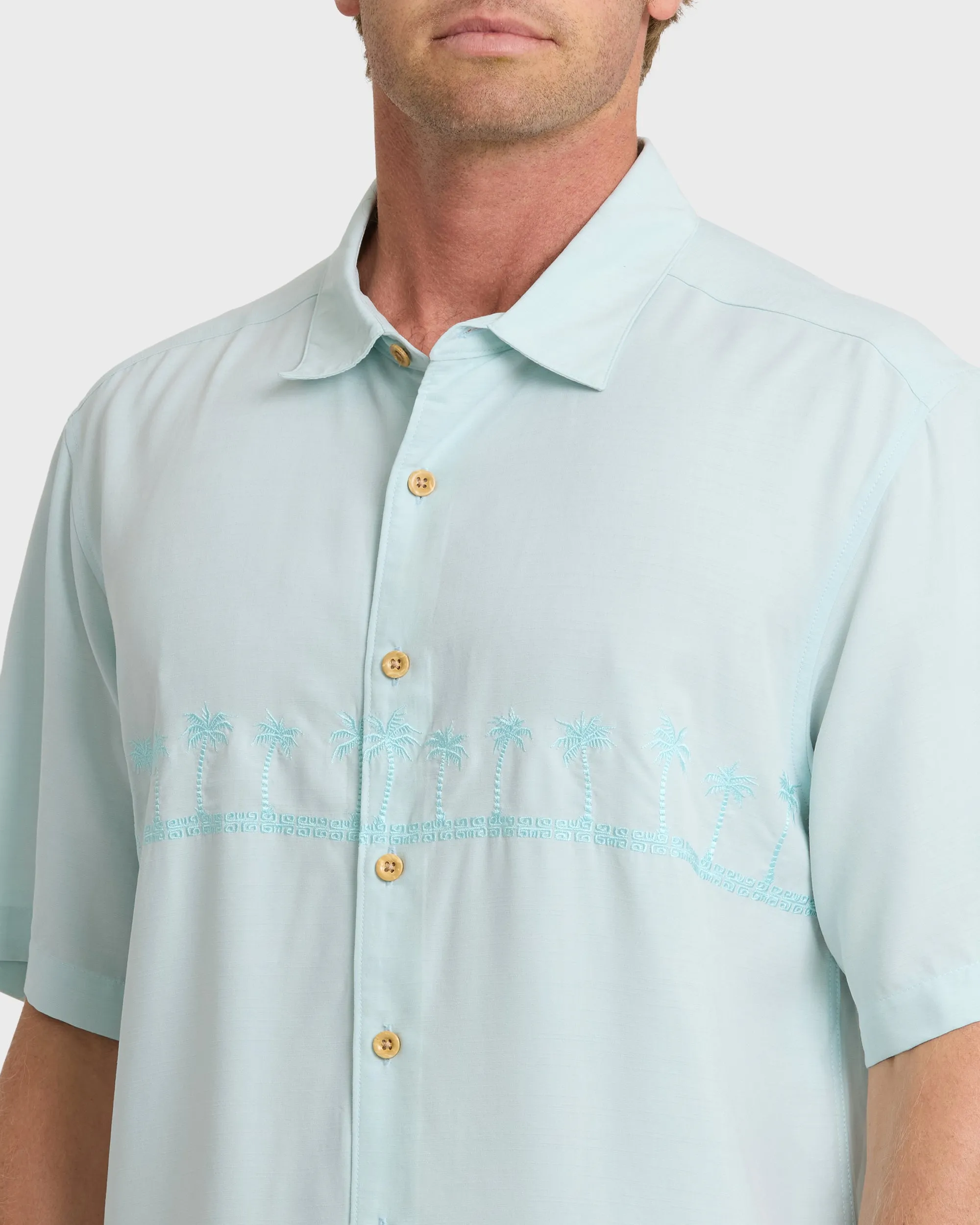 Waterman Tahiti Palms Premium Anti-Wrinkle Shirt - Cool Blue sold by Quiksilver product image thumbnail 5