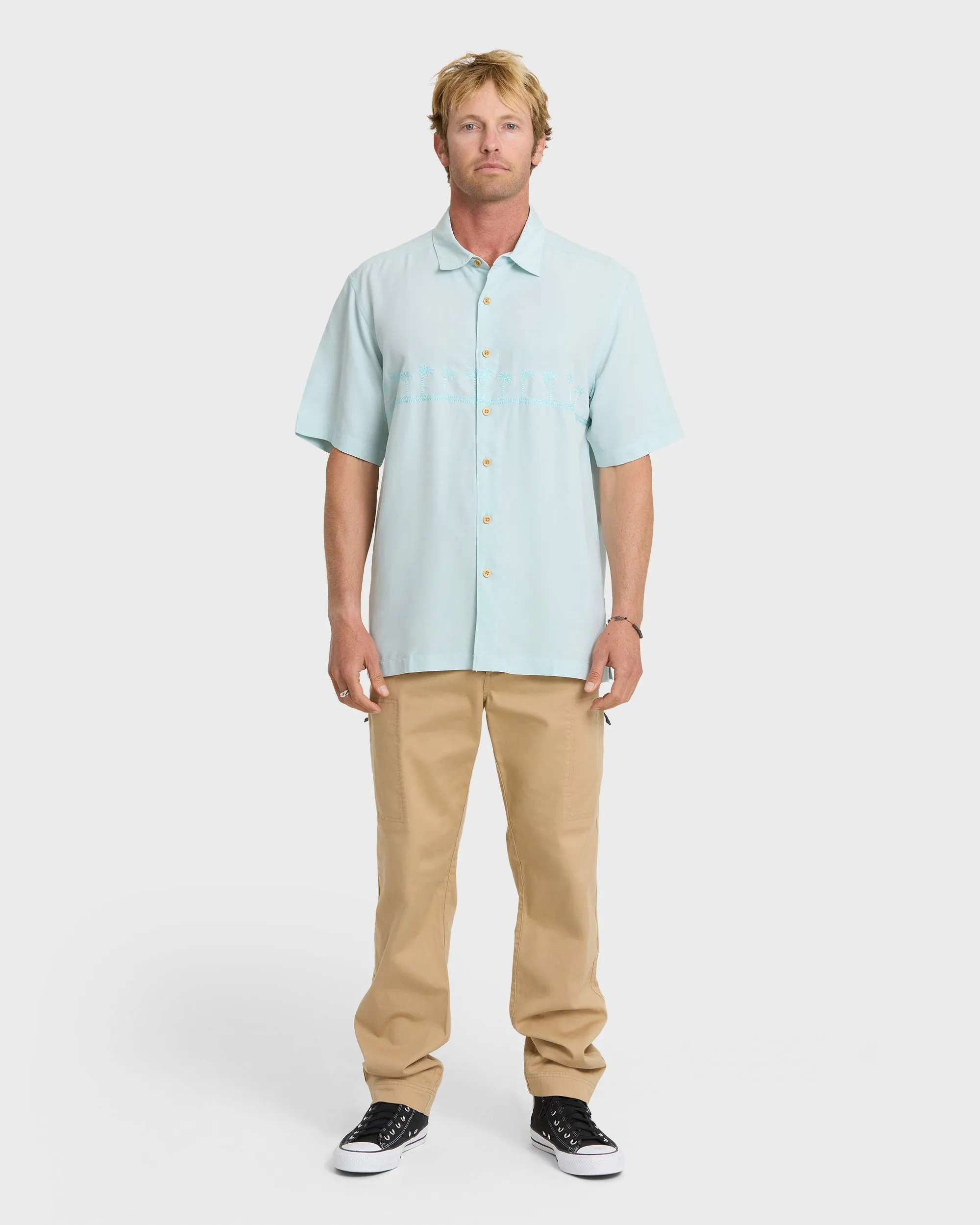 Waterman Tahiti Palms Premium Anti-Wrinkle Shirt - Cool Blue sold by Quiksilver product image thumbnail 3
