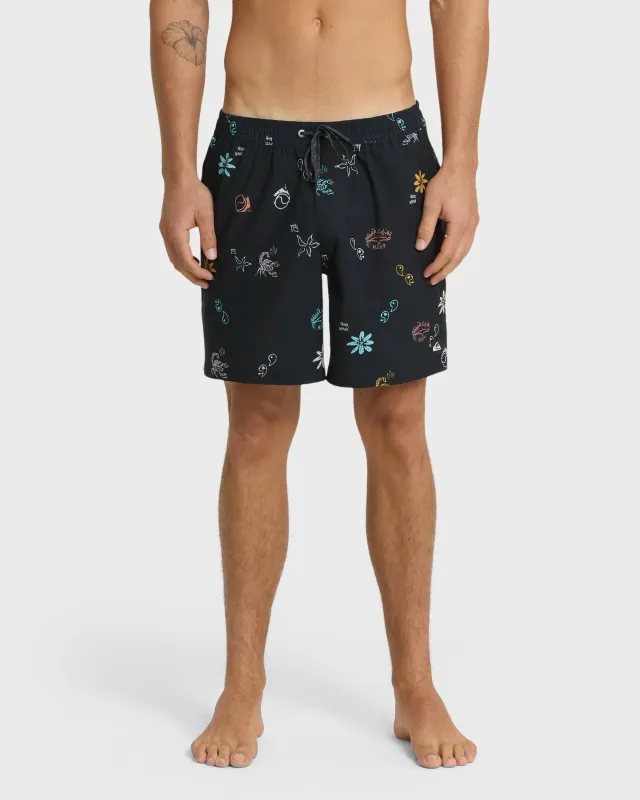 Surfsilk Mix 17" Nb Swim Trunks - Black sold by Quiksilver