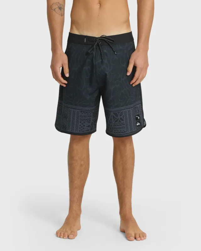Surfsilk Hi Tribal Scallop 19" Boardshorts - Black sold by Quiksilver
