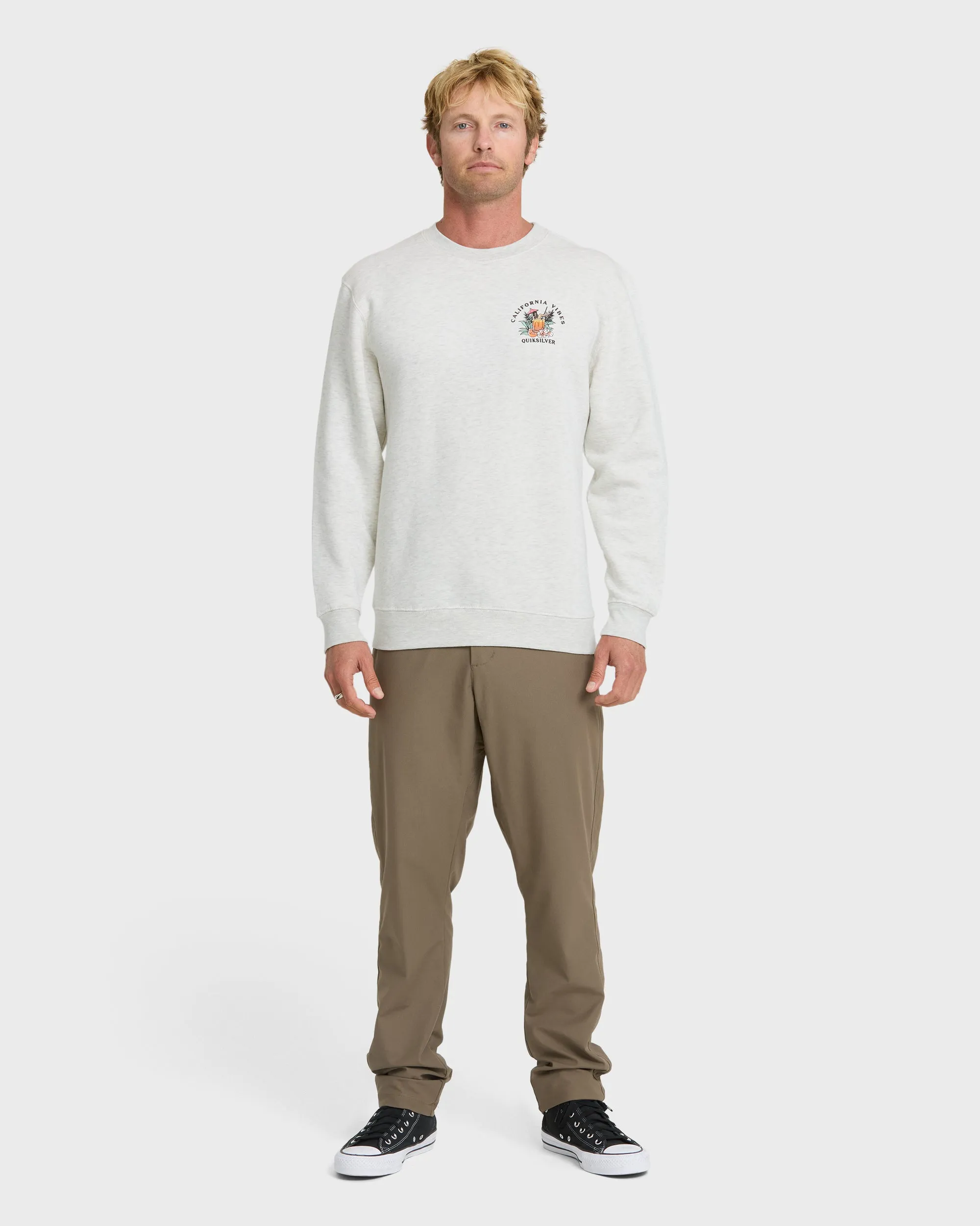 California Vibes Crew Fleece Sweatshirt - Oatmeal Hth sold by Quiksilver product image thumbnail 3
