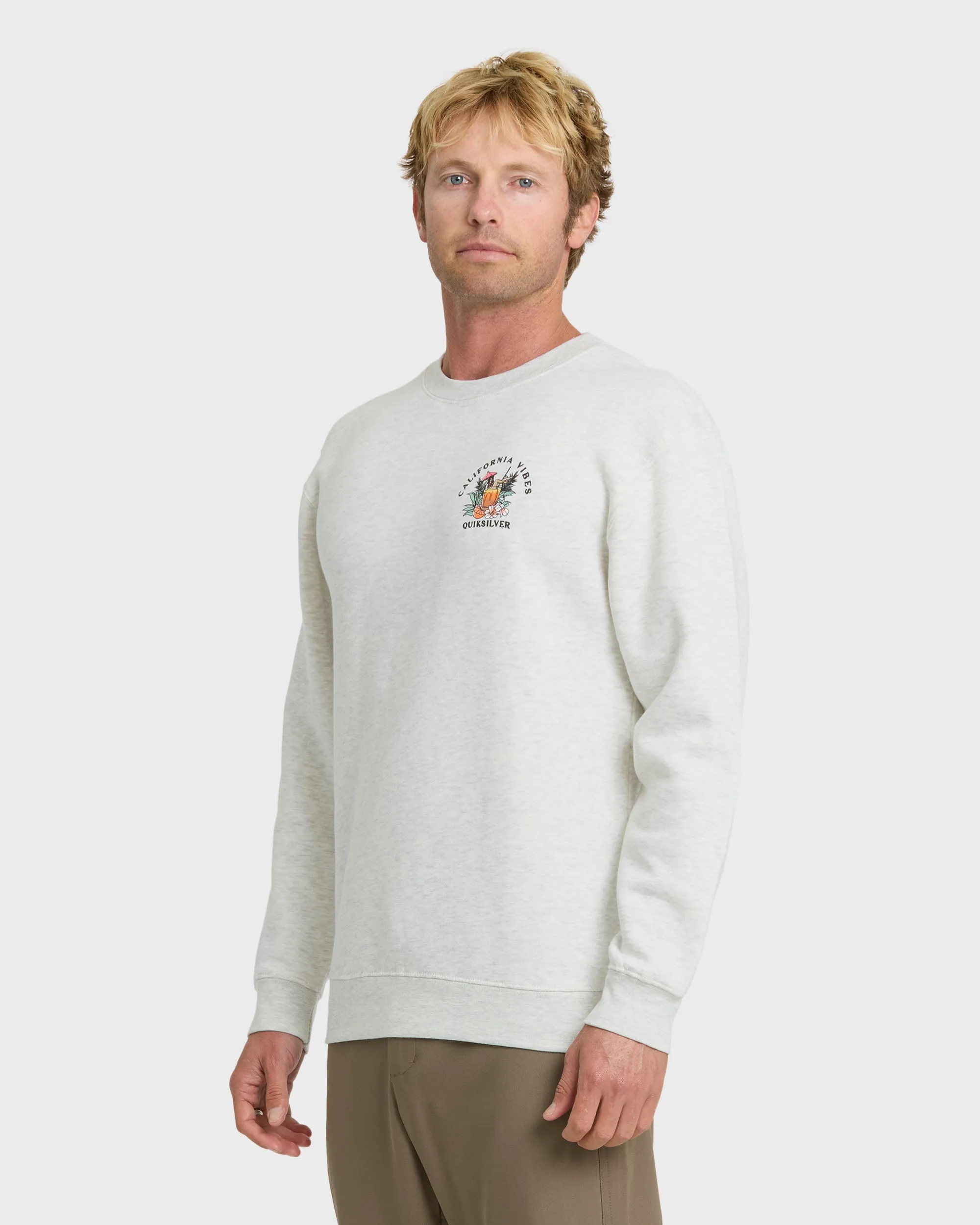 California Vibes Crew Fleece Sweatshirt - Oatmeal Hth sold by Quiksilver product image thumbnail 4