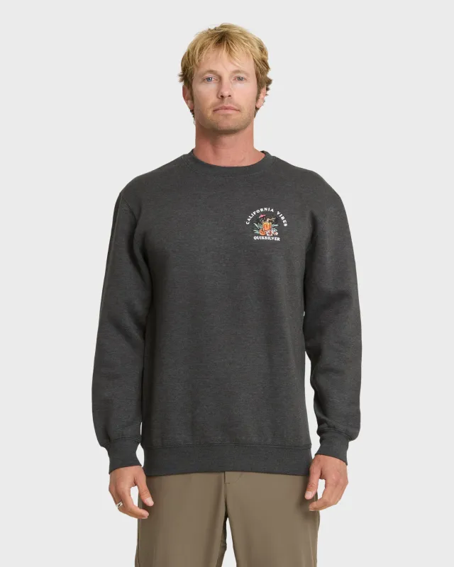 California Vibes Crew Fleece Sweatshirt - Charcoal Grey sold by Quiksilver