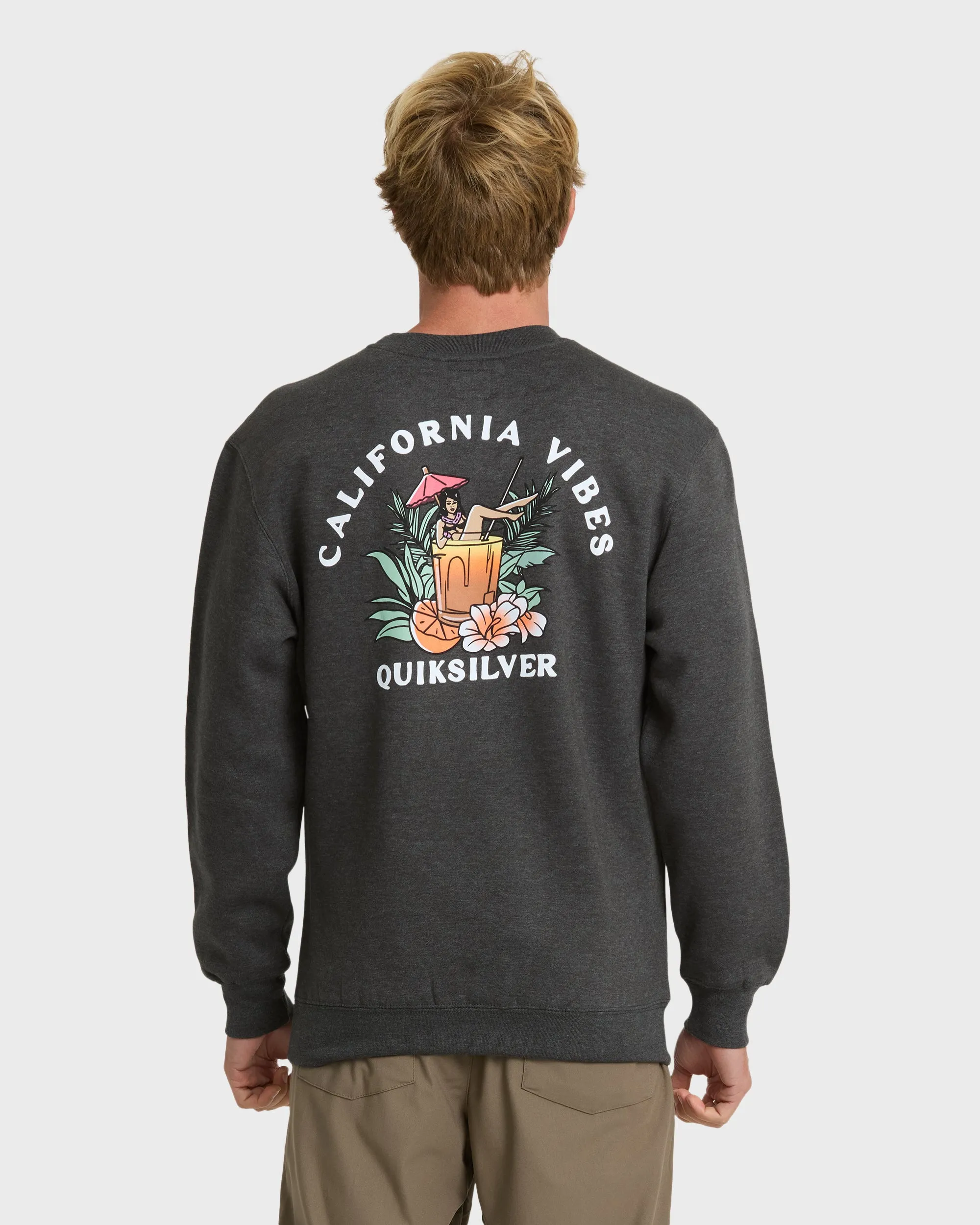 California Vibes Crew Fleece Sweatshirt - Charcoal Grey sold by Quiksilver product image thumbnail 2