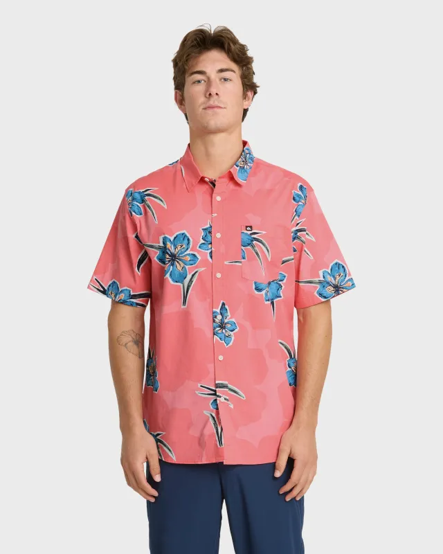Apero Organic Classics Short Sleeve Shirt - Strawberry Print sold by Quiksilver