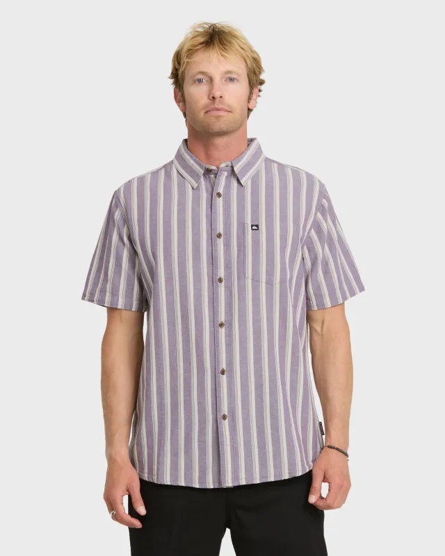 Oxford Stripe Classic Short Sleeve Shirt - Sunset Purple sold by Quiksilver