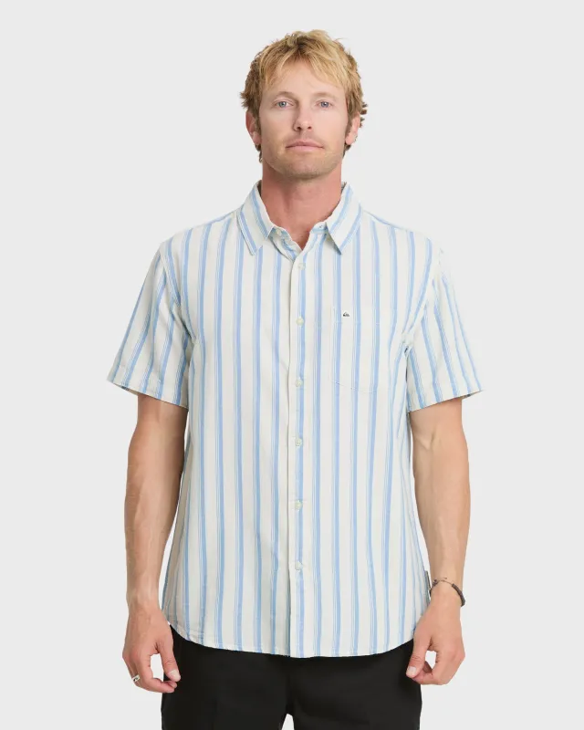 Oxford Stripe Classic Short Sleeve Shirt - Niagara sold by Quiksilver