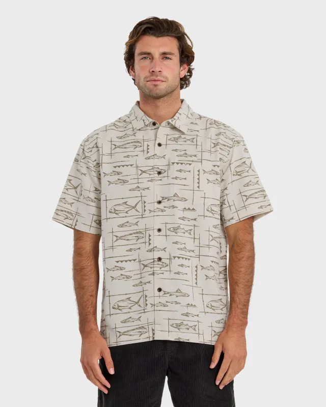 Waterman Topanga Short Sleeve Shirt - Moonbeam made by Quiksilver