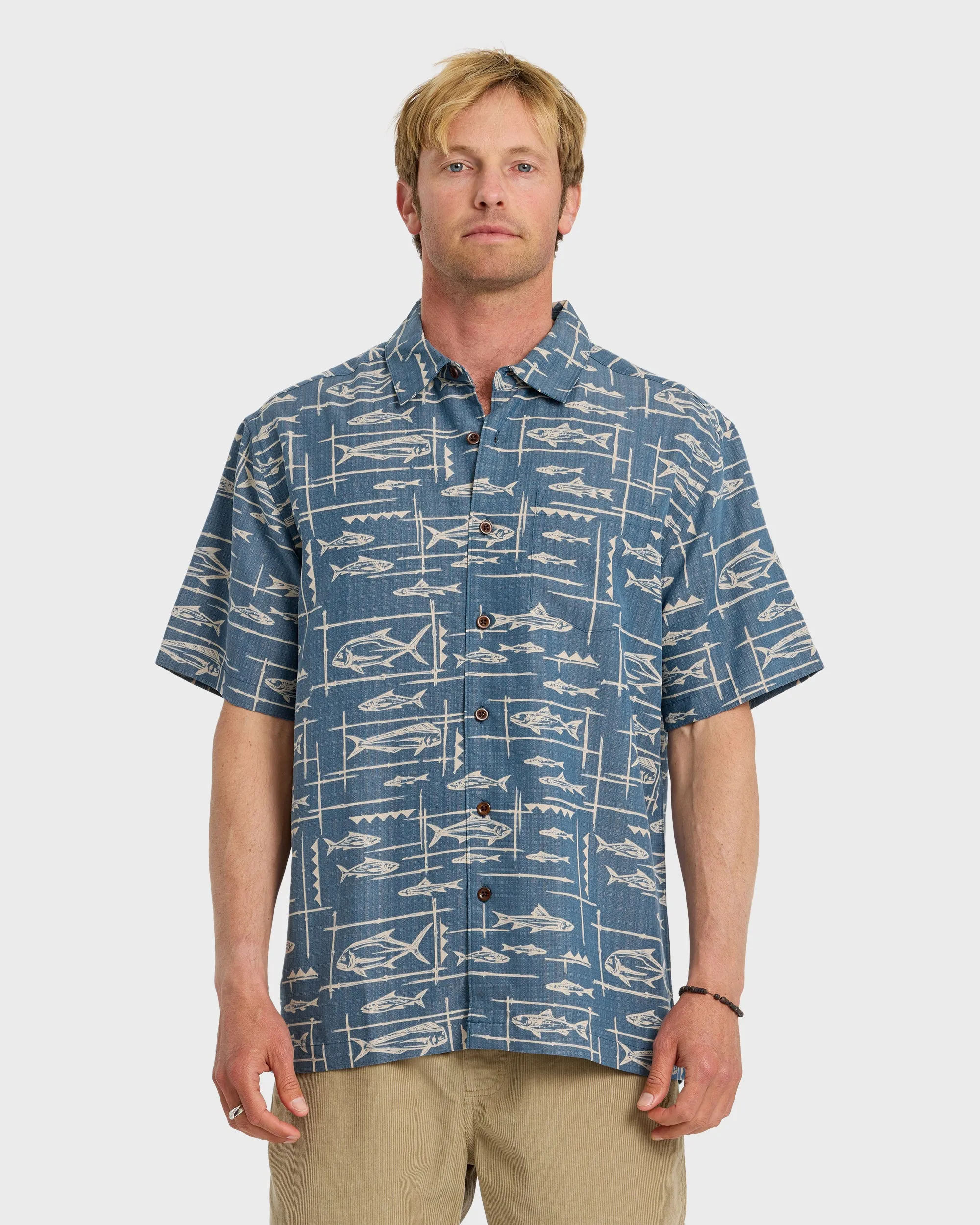 Waterman Topanga Short Sleeve Shirt - Dark Denim sold by Quiksilver