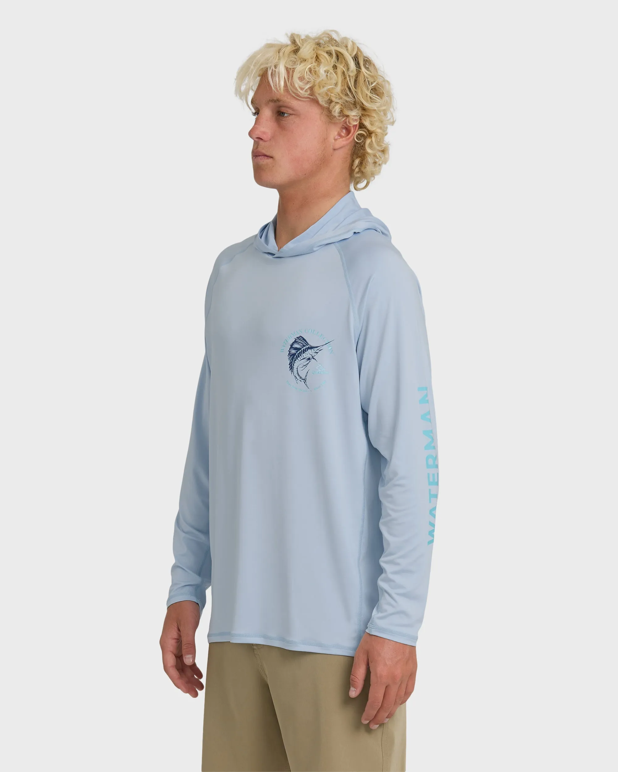Waterman Marley Hooded Long Sleeve UPF 50 Surf Shirt - Skyway sold by Quiksilver product image thumbnail 4