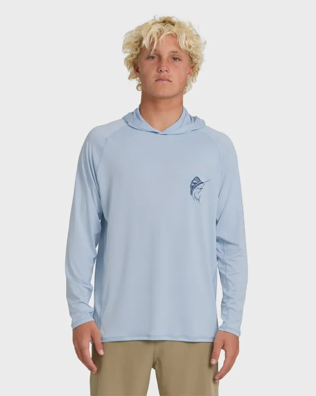 Waterman Marley Hooded Long Sleeve UPF 50 Surf Shirt - Skyway sold by Quiksilver