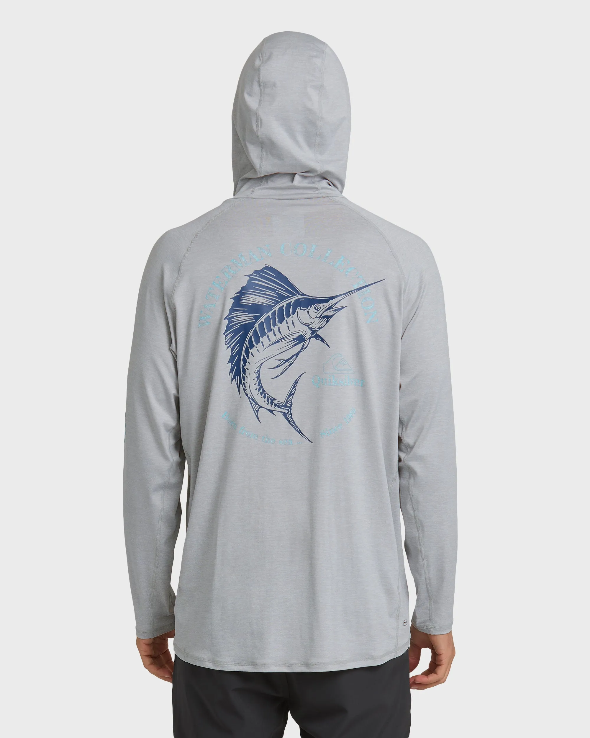 Waterman Marley Hooded Long Sleeve UPF 50 Surf Shirt - Light Grey Hth sold by Quiksilver product image thumbnail 2