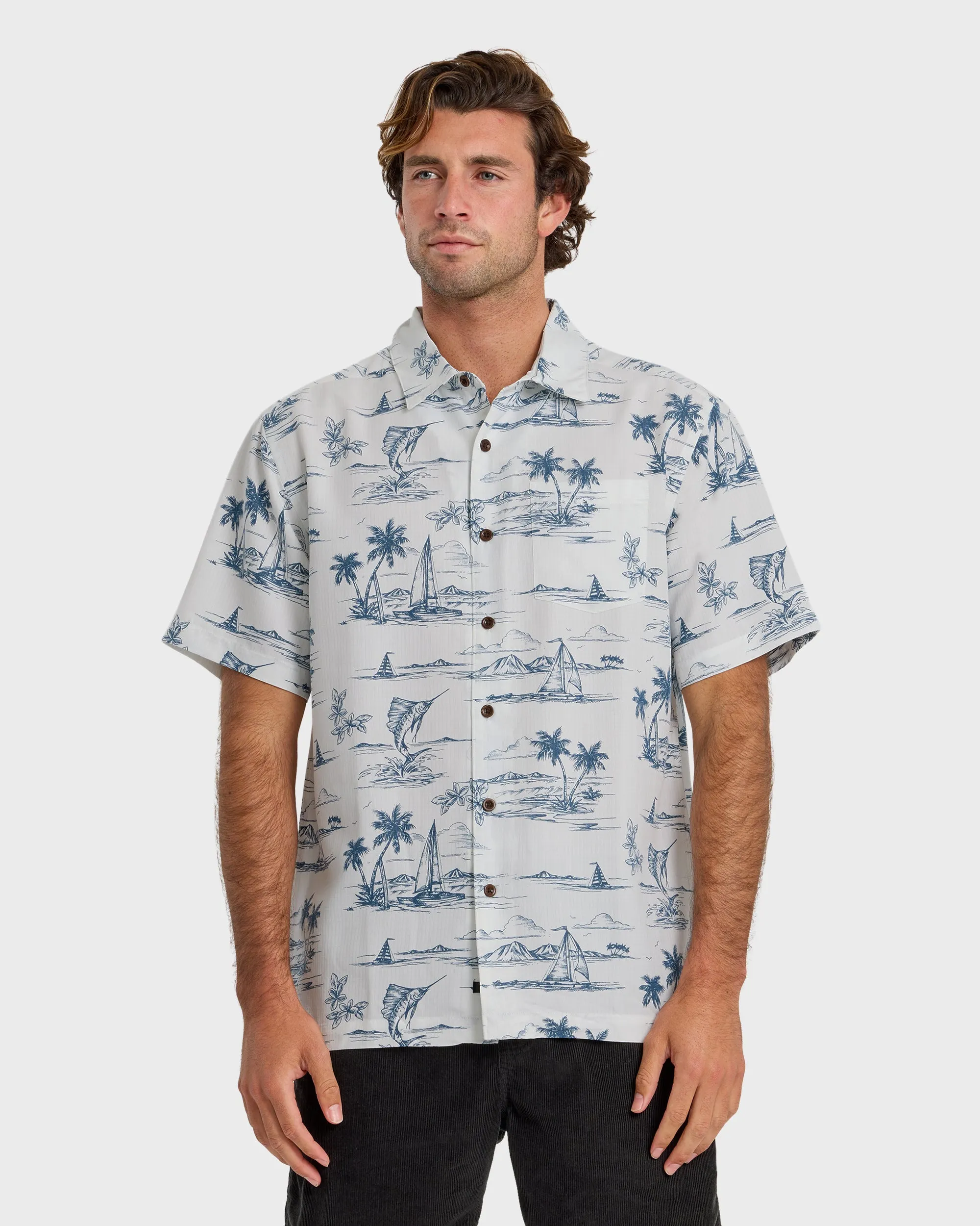 Waterman Sail Away Short Sleeve Shirt - Dark Denim sold by Quiksilver
