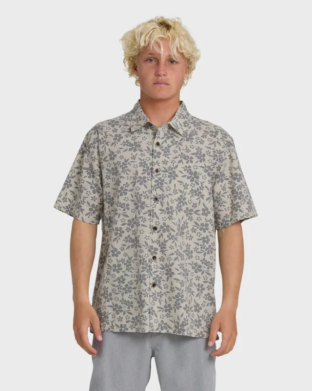 Waterman Flower Field Short Sleeve Shirt - Moonbeam sold by Quiksilver