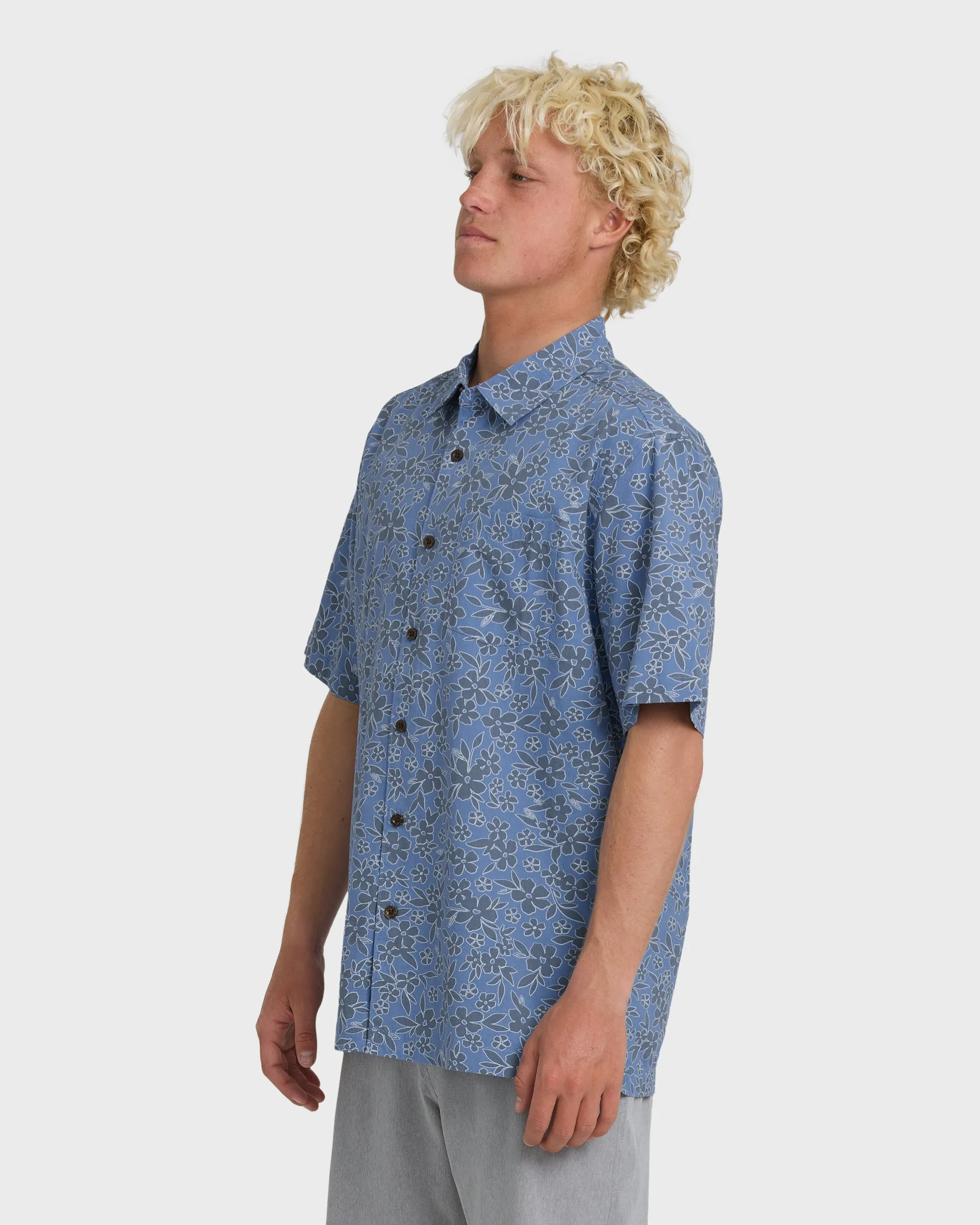 Waterman Flower Field Short Sleeve Shirt - Blue Shadow sold by Quiksilver product image thumbnail 4