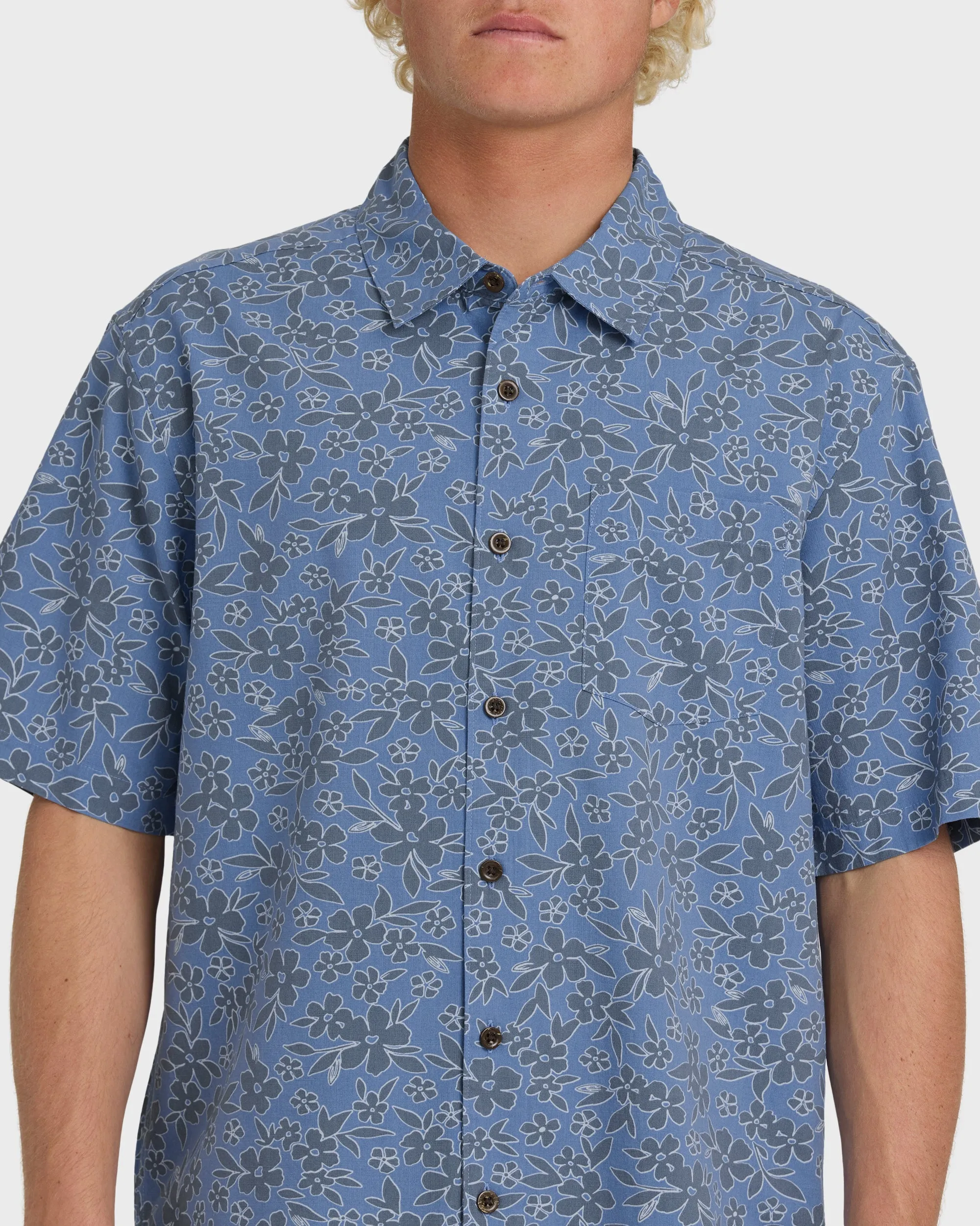 Waterman Flower Field Short Sleeve Shirt - Blue Shadow sold by Quiksilver product image thumbnail 5
