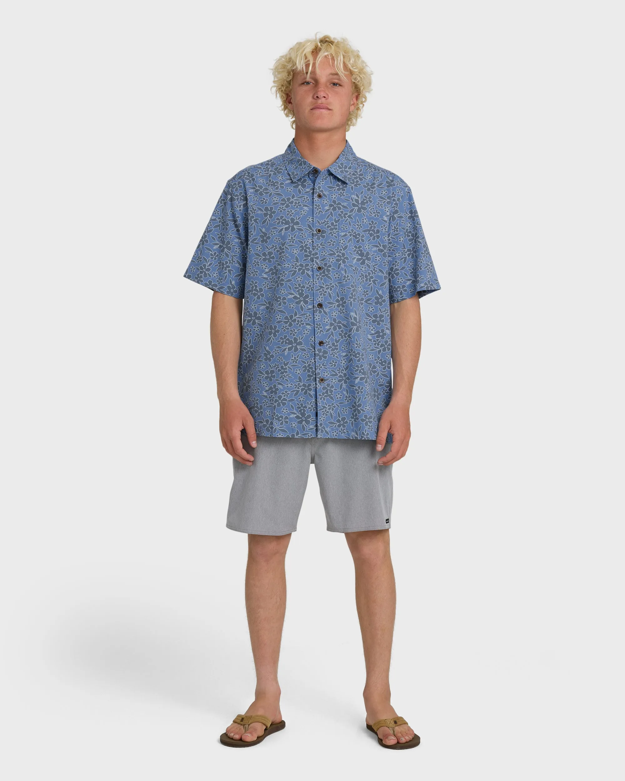 Waterman Flower Field Short Sleeve Shirt - Blue Shadow sold by Quiksilver product image thumbnail 3