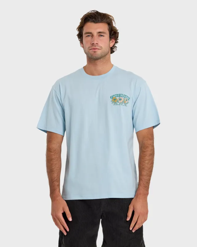 Waterman Las Flores Sueded Short Sleeve T-Shirt - Skyway sold by Quiksilver