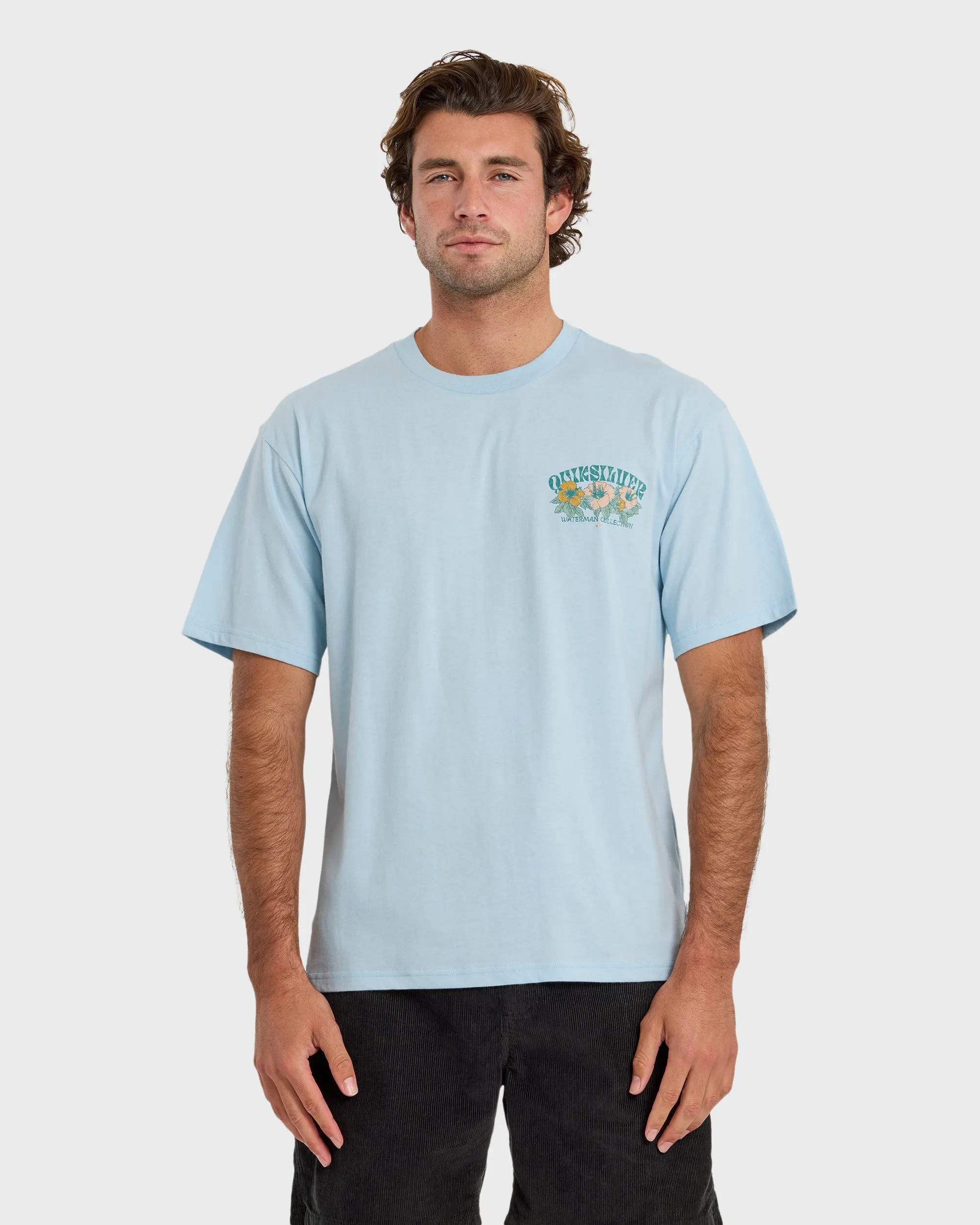 Waterman Las Flores Sueded Short Sleeve T-Shirt - Skyway sold by Quiksilver