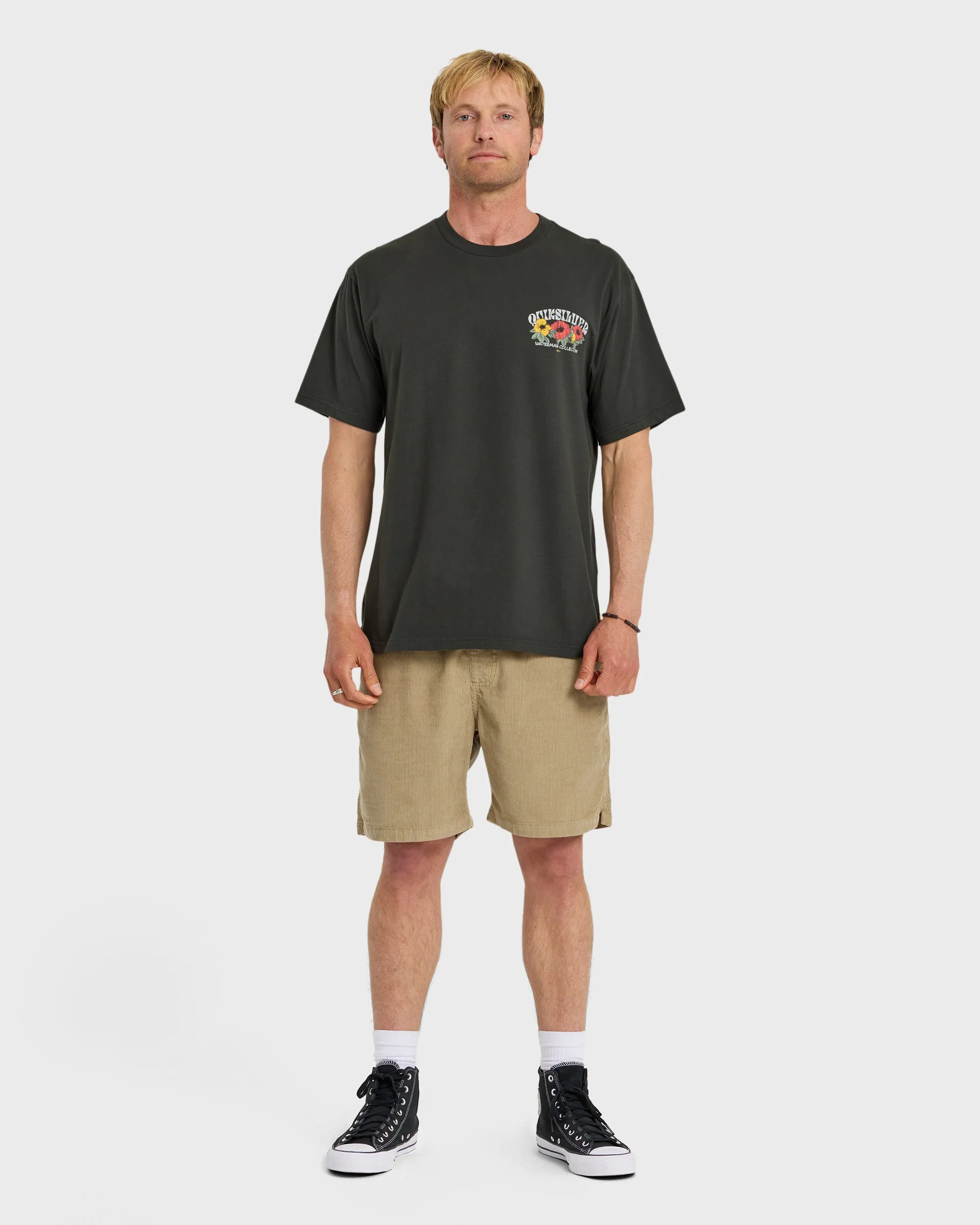 Waterman Las Flores Sueded Short Sleeve T-Shirt - Phantom sold by Quiksilver product image thumbnail 3