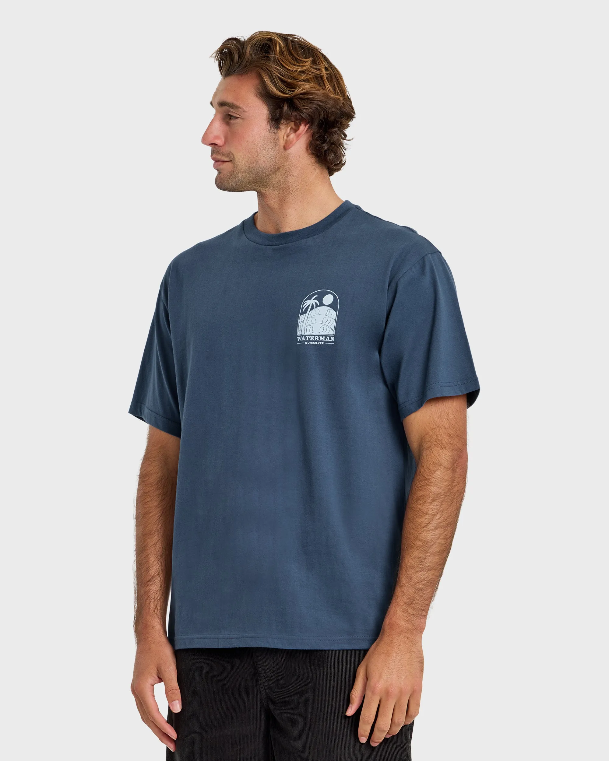 Waterman Out The Back Sueded T-Shirt - Dark Denim sold by Quiksilver product image thumbnail 4