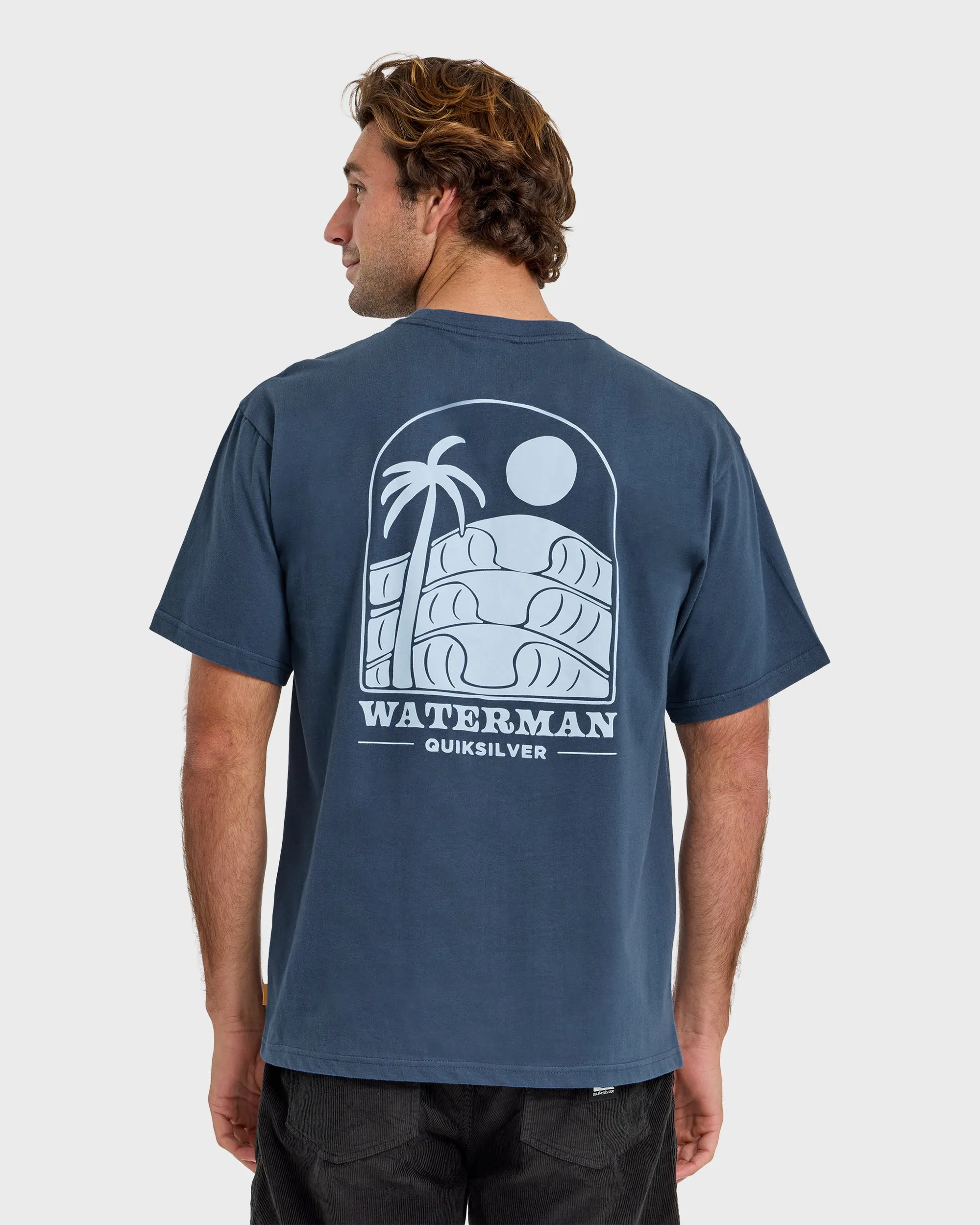 Waterman Out The Back Sueded T-Shirt - Dark Denim sold by Quiksilver product image thumbnail 2