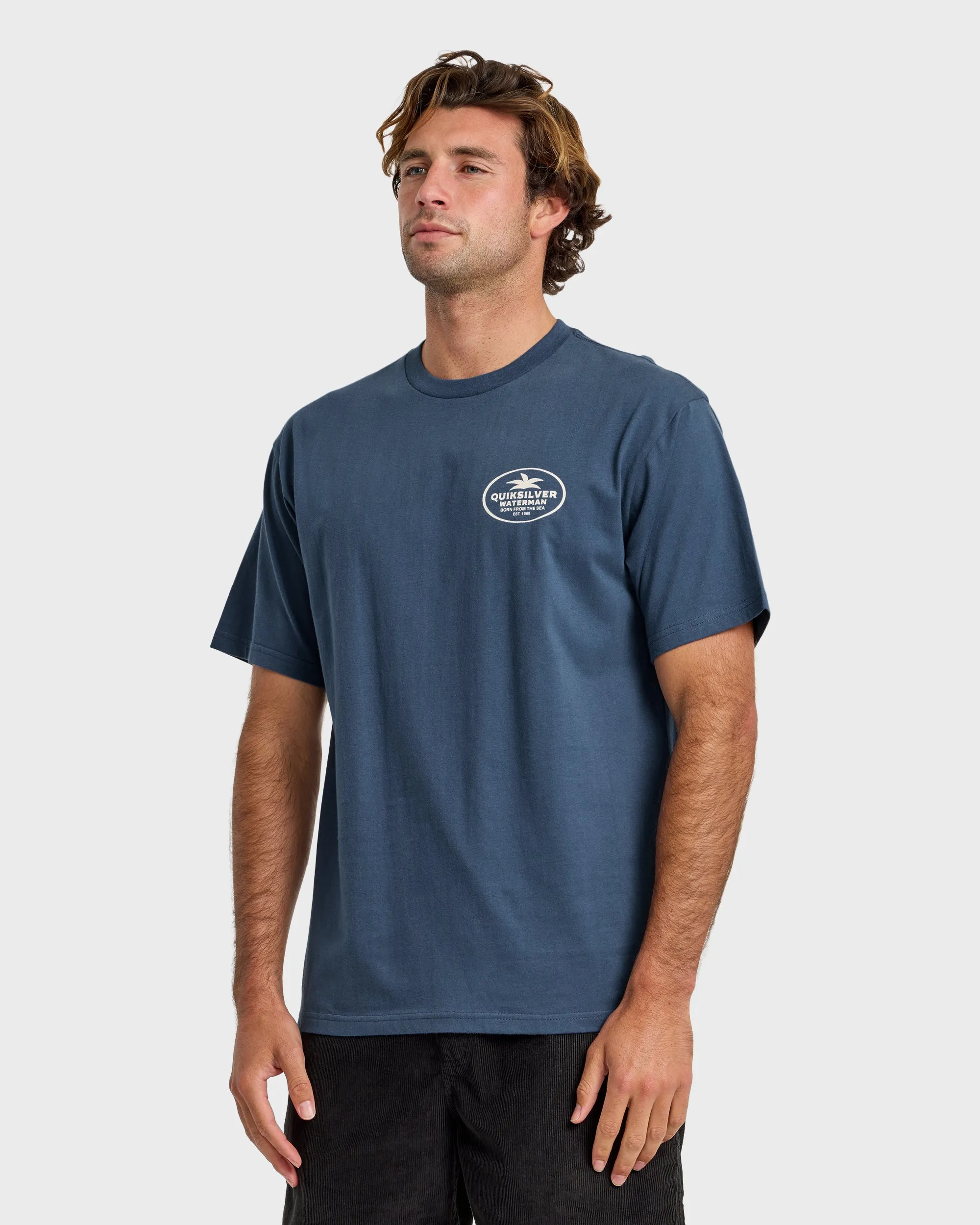 Waterman Union Made Sueded Short Sleeve T-Shirt - Dark Denim sold by Quiksilver product image thumbnail 4