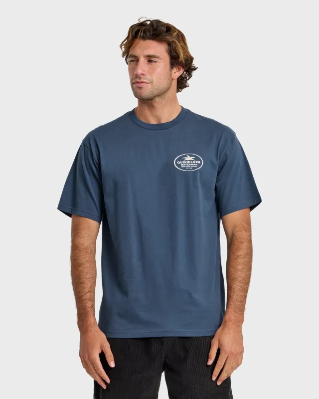 Waterman Union Made Sueded Short Sleeve T-Shirt - Dark Denim sold by Quiksilver