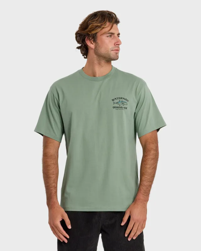 Waterman Trolling Short Sleeve Sueded Graphic T-Shirt - Lily Pad made by Quiksilver