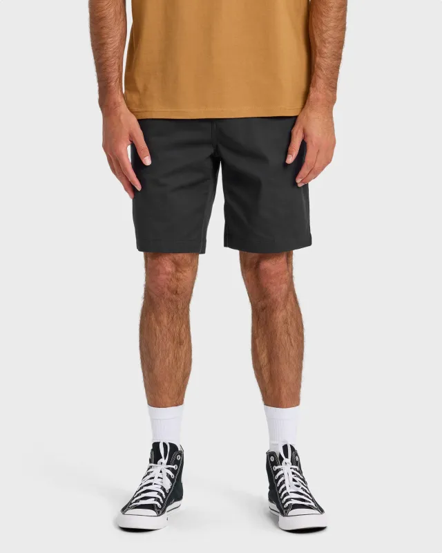 Union Stretch Amphibian 20" Chino Hybrid Shorts - Black sold by Quiksilver