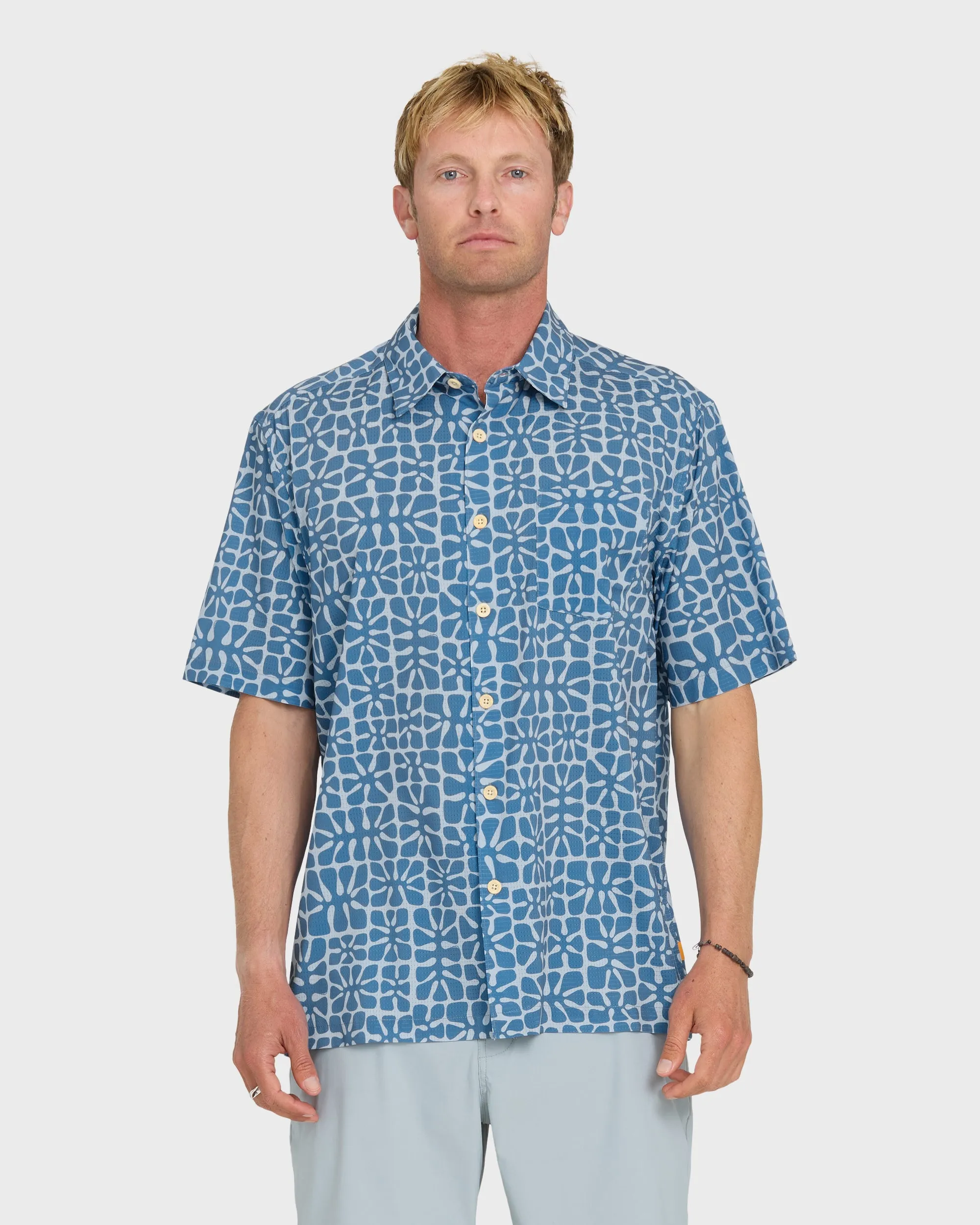 Waterman Coral Sea Performance Short Sleeve Shirt - Skyway sold by Quiksilver