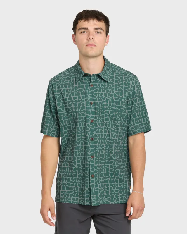 Waterman Coral Sea Performance Short Sleeve Shirt - North Atlantic sold by Quiksilver