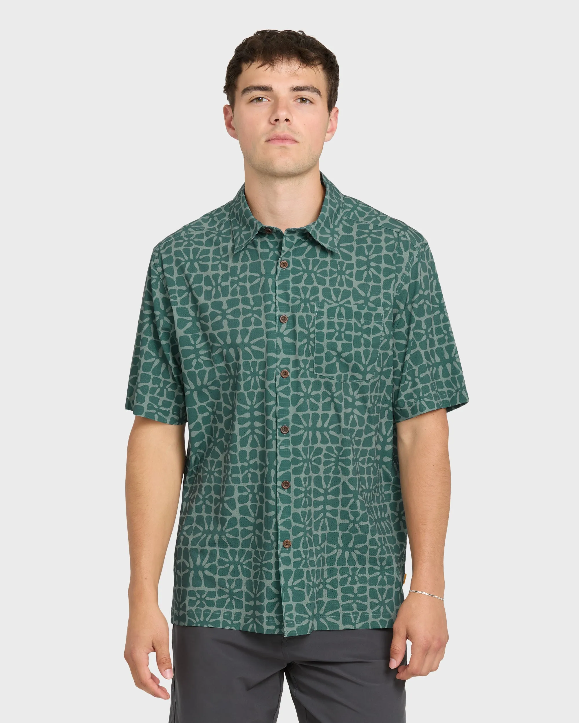 Waterman Coral Sea Performance Short Sleeve Shirt - North Atlantic sold by Quiksilver