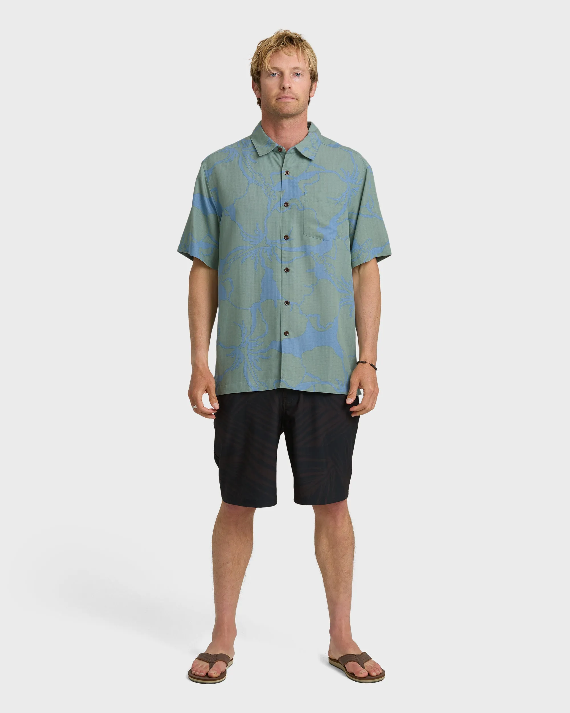 Waterman Bay Breeze Short Sleeve Shirt - Lily Pad sold by Quiksilver product image thumbnail 3