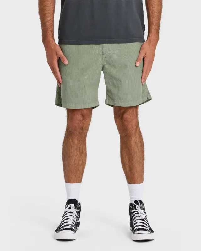 Taxer Cord 18" Elastic Waist Shorts - Lily Pad sold by Quiksilver