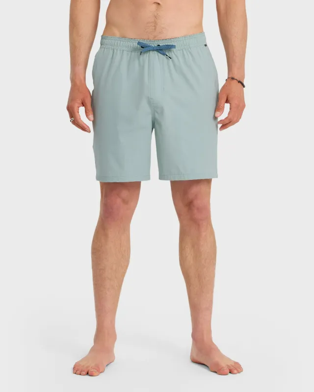 Taxer Heather Amphibian 18" Hybrid Shorts - Blue Haze sold by Quiksilver