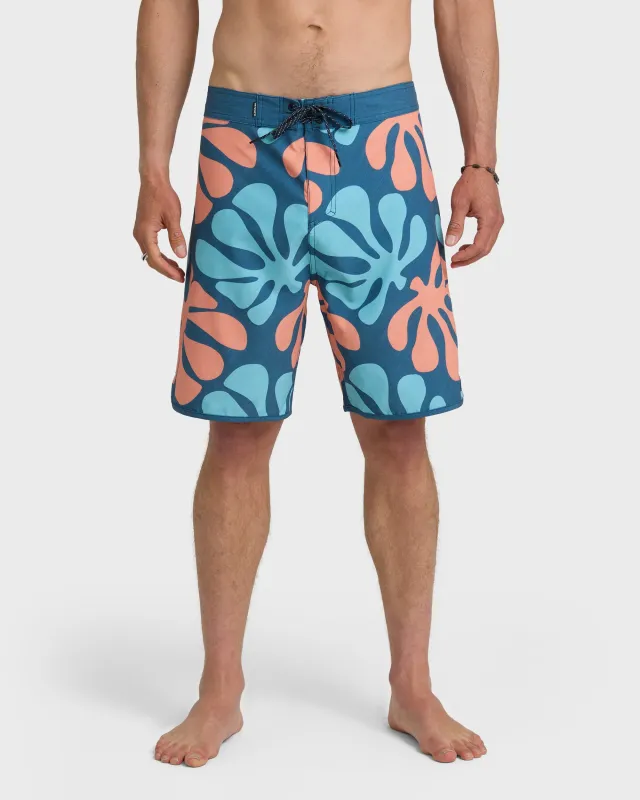 SurfSilk Sol Tiles Scallop 19" Boardshorts - Dark Denim sold by Quiksilver