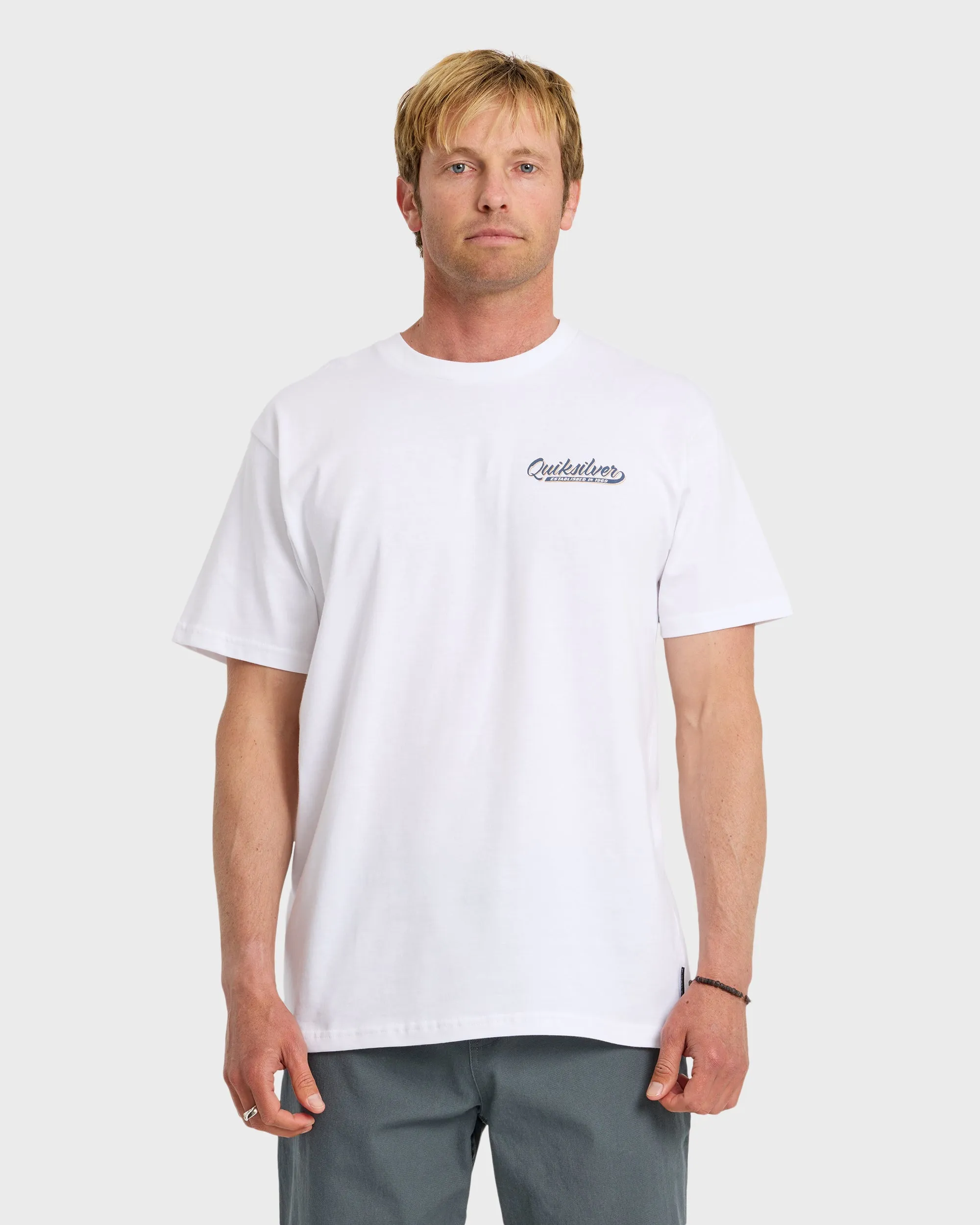 Thick To Thin Graphic Short Sleeve T-Shirt - White sold by Quiksilver