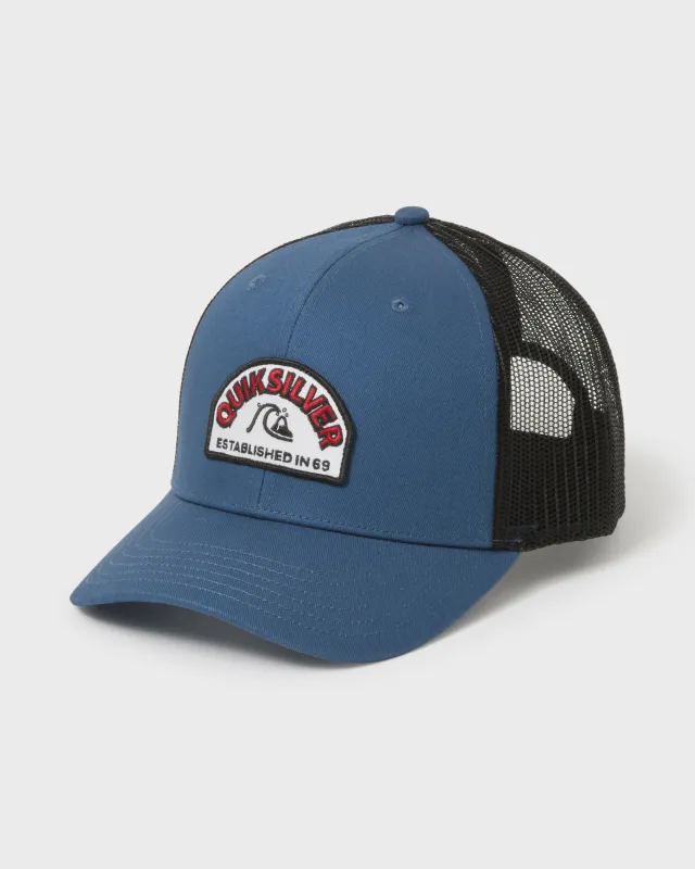 Suns Out Cotton Chino Twill Trucker Hat - Dark Denim made by Quiksilver