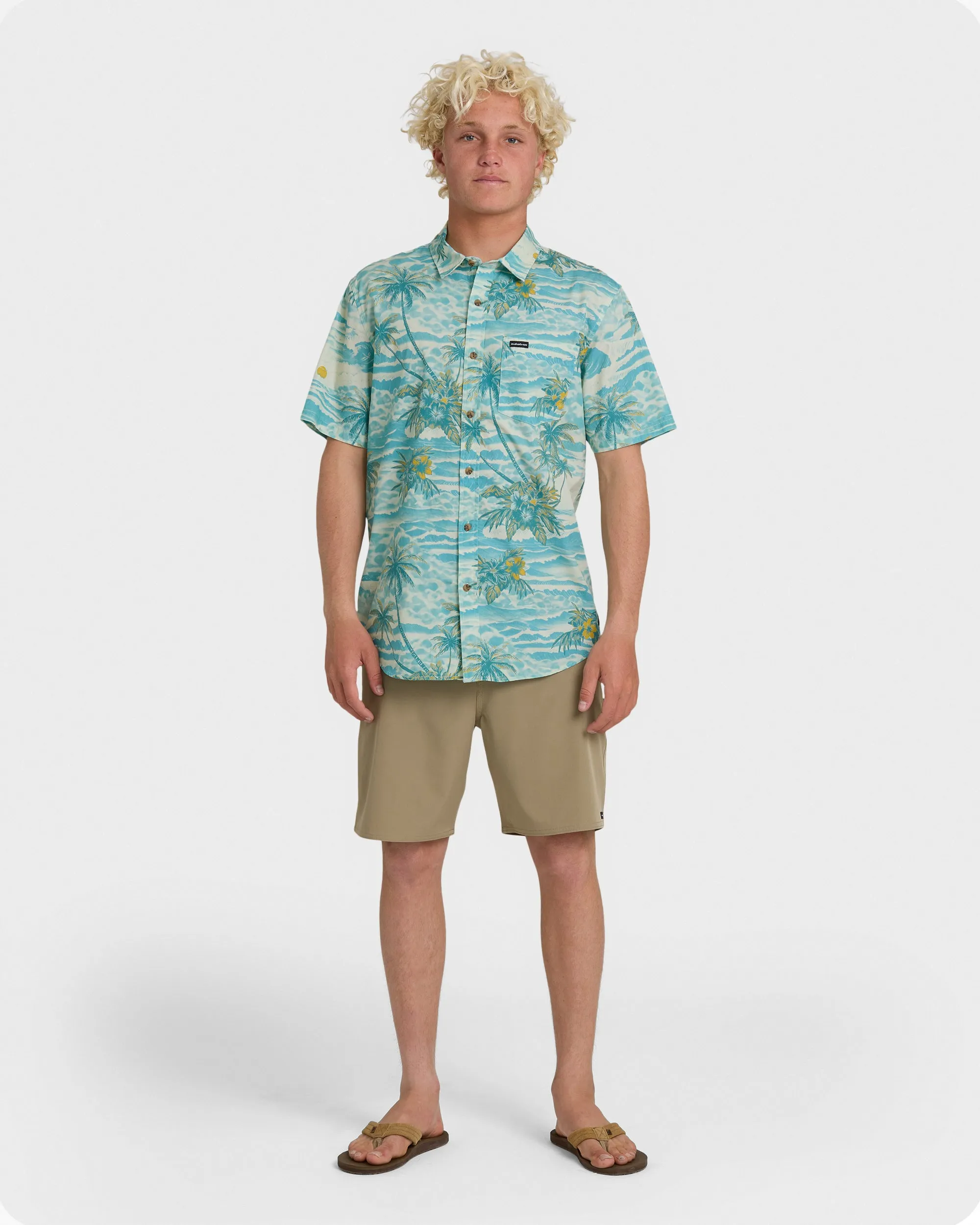 Sundown Stretch Classic Short Sleeve Shirt - Aqua sold by Quiksilver product image thumbnail 3